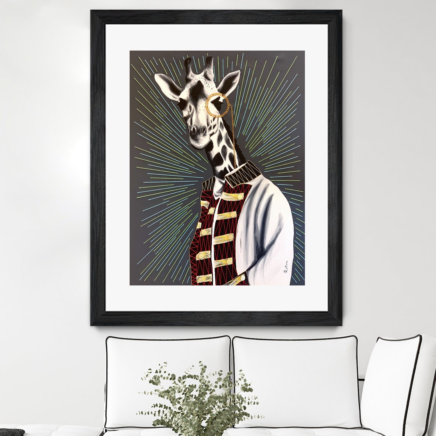 Mr giraffe by eugenia retana on GIANT ART - gray mixed media