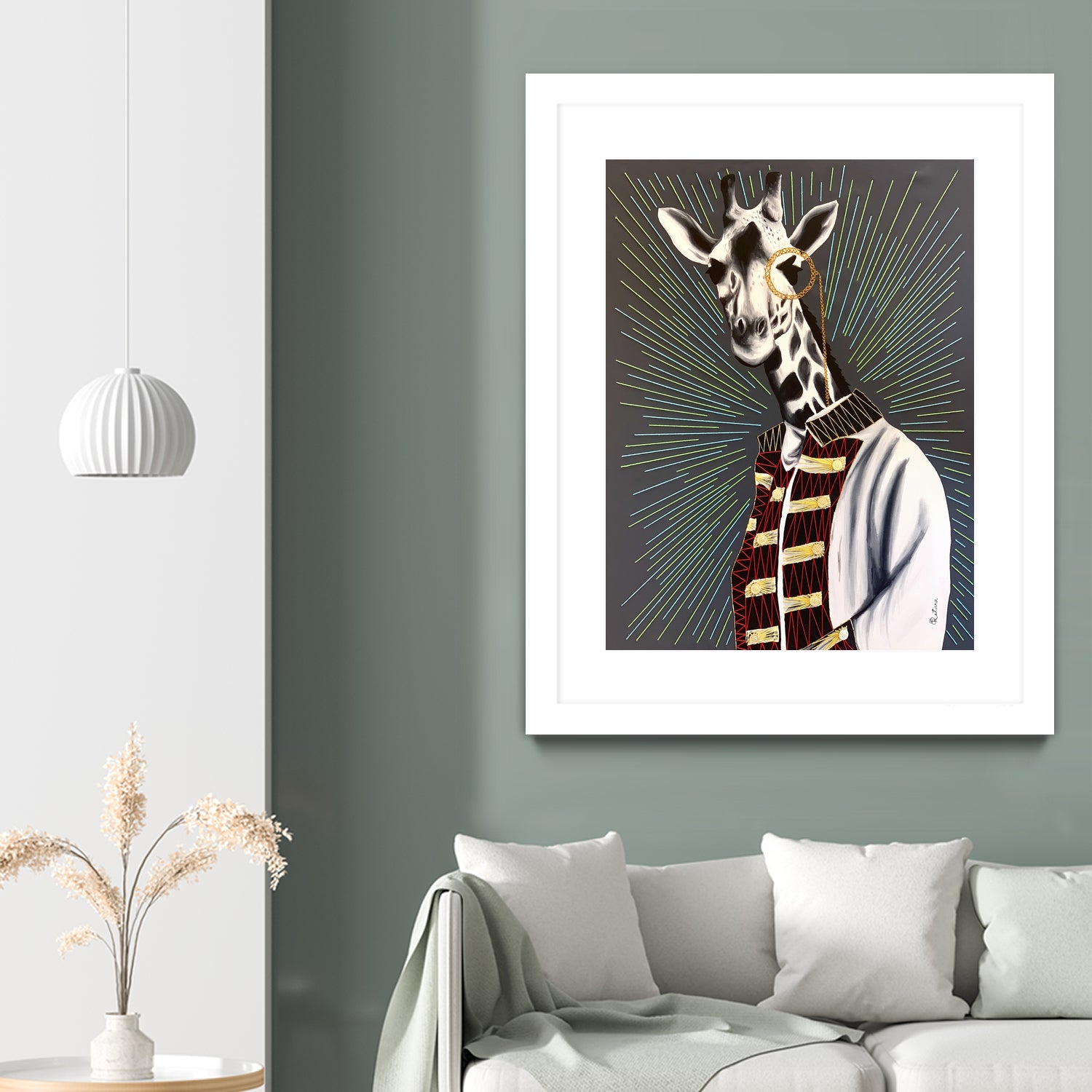 Mr giraffe by eugenia retana on GIANT ART - gray mixed media