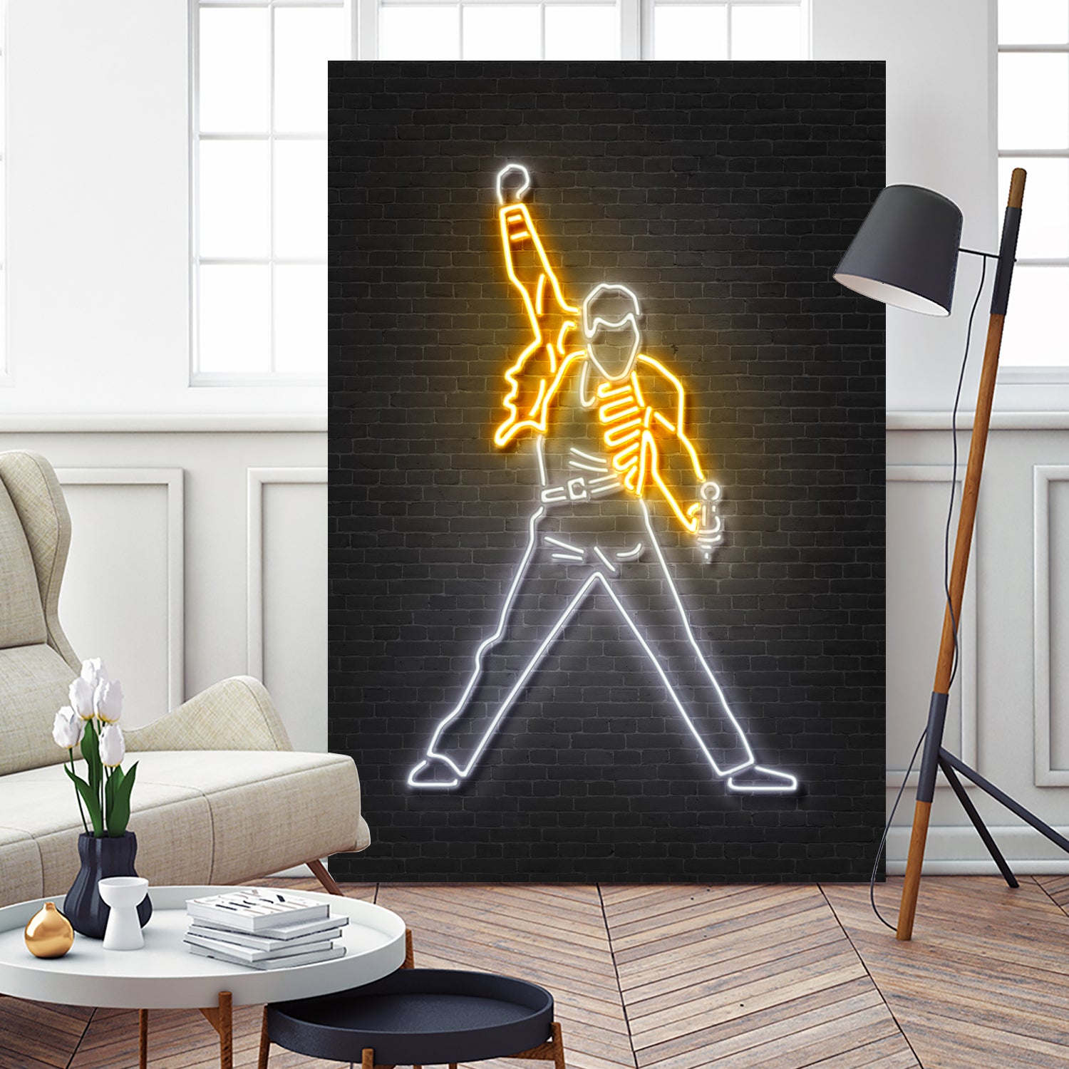 Freddy Mercury by Octavian Mihai Mielu on GIANT ART - yellow 3d art