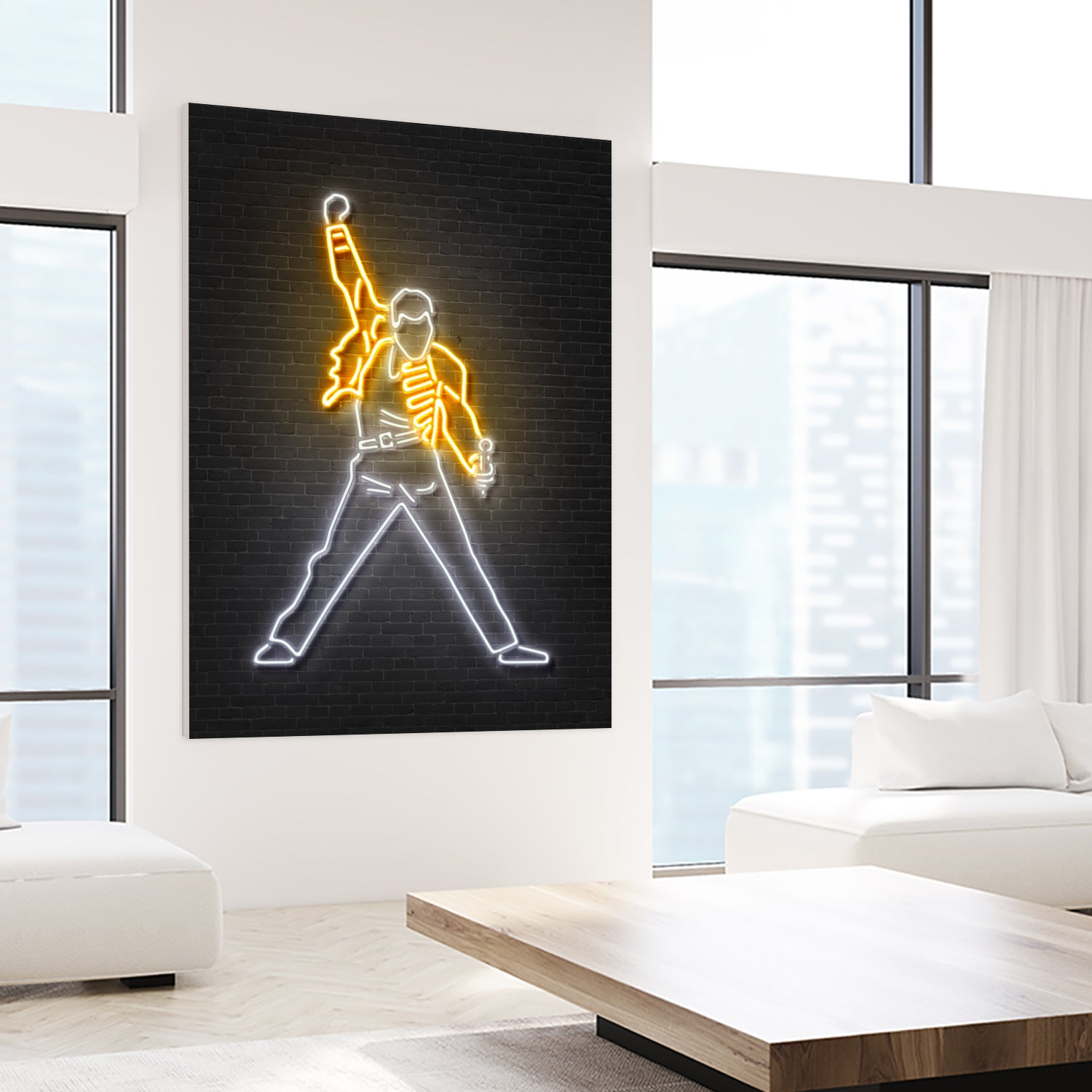 Freddy Mercury by Octavian Mihai Mielu on GIANT ART - yellow 3d art