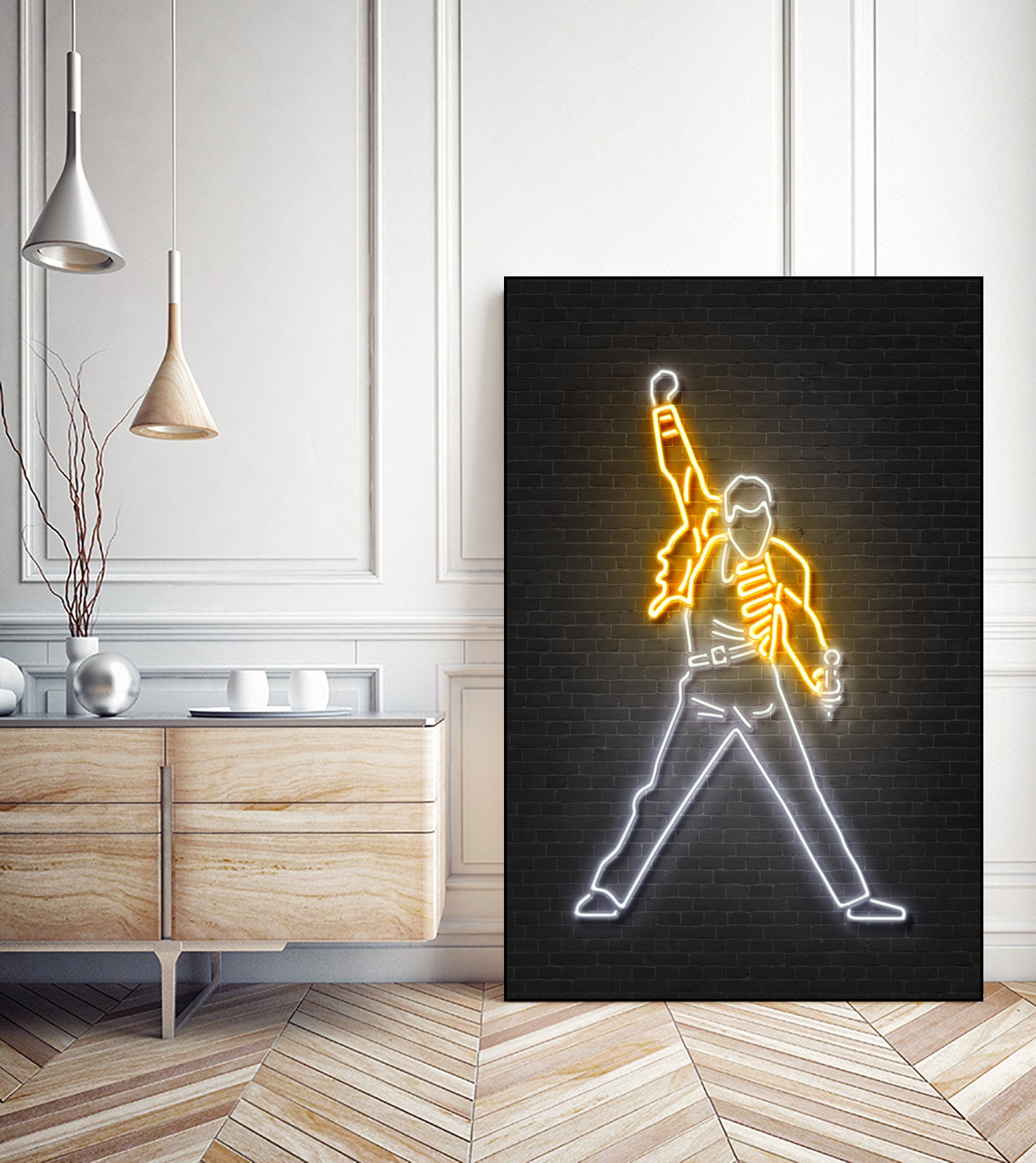 Freddy Mercury by Octavian Mihai Mielu on GIANT ART - yellow 3d art