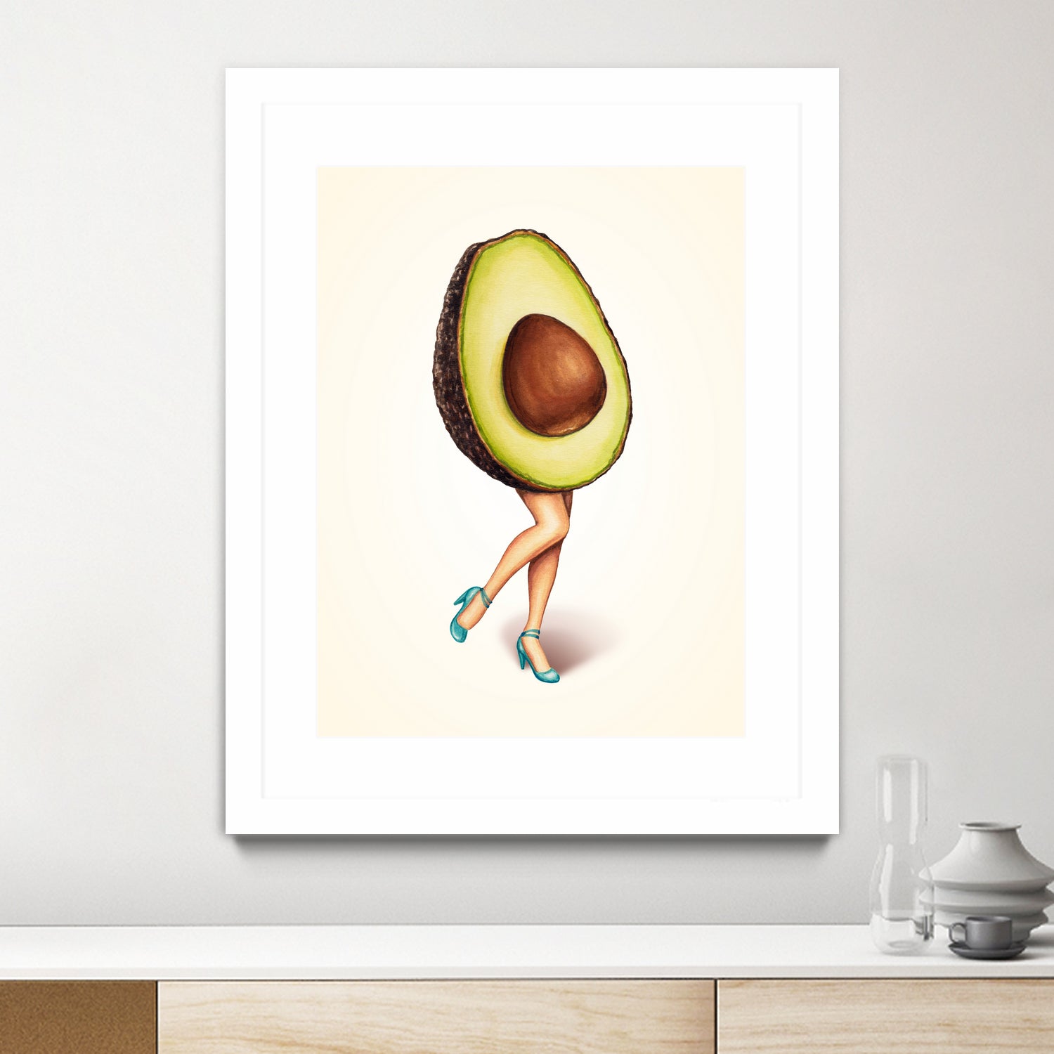 Avocado Girl by Kelly Gilleran on GIANT ART - green mixed media