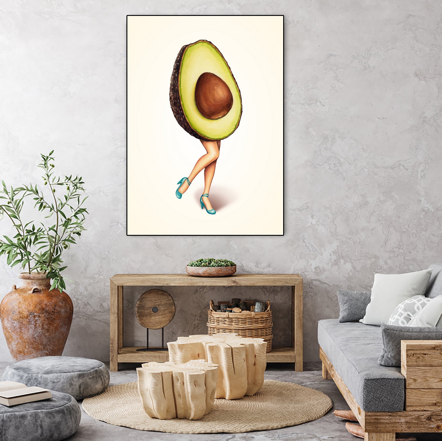 Avocado Girl by Kelly Gilleran on GIANT ART - green mixed media