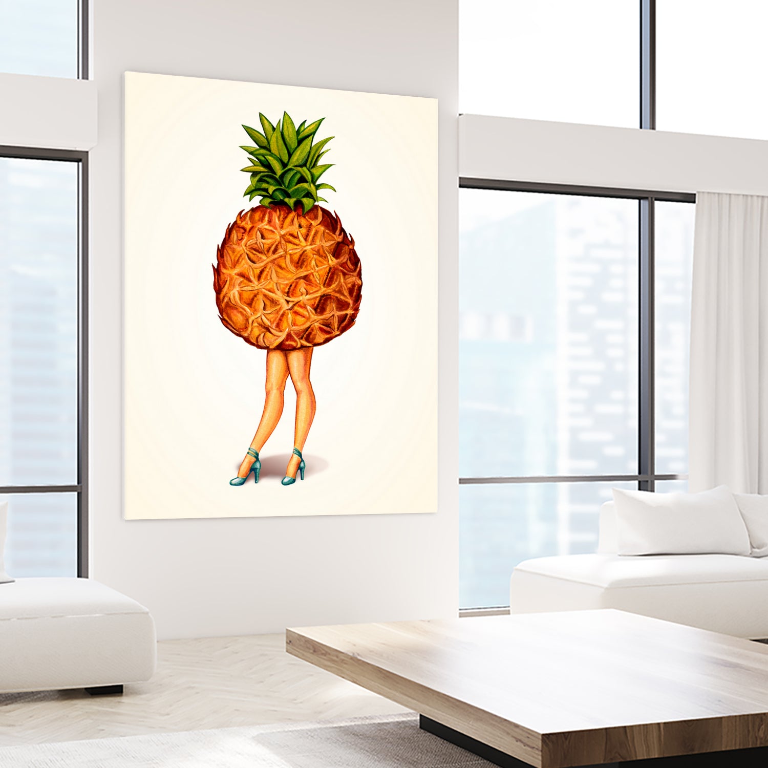 Pineapple Girl by Kelly Gilleran on GIANT ART - yellow mixed media