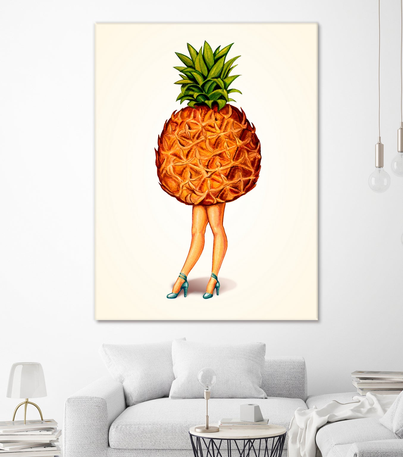 Pineapple Girl by Kelly Gilleran on GIANT ART - yellow mixed media