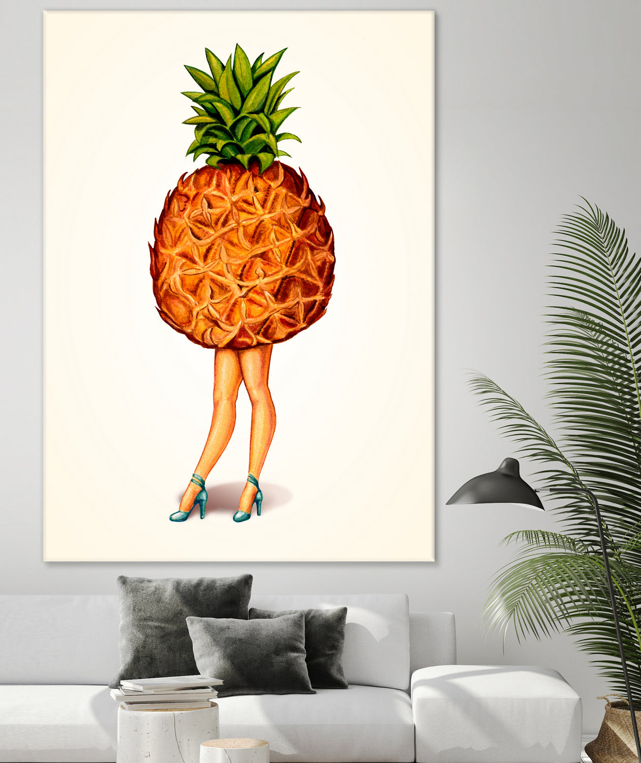 Pineapple Girl by Kelly Gilleran on GIANT ART - yellow mixed media