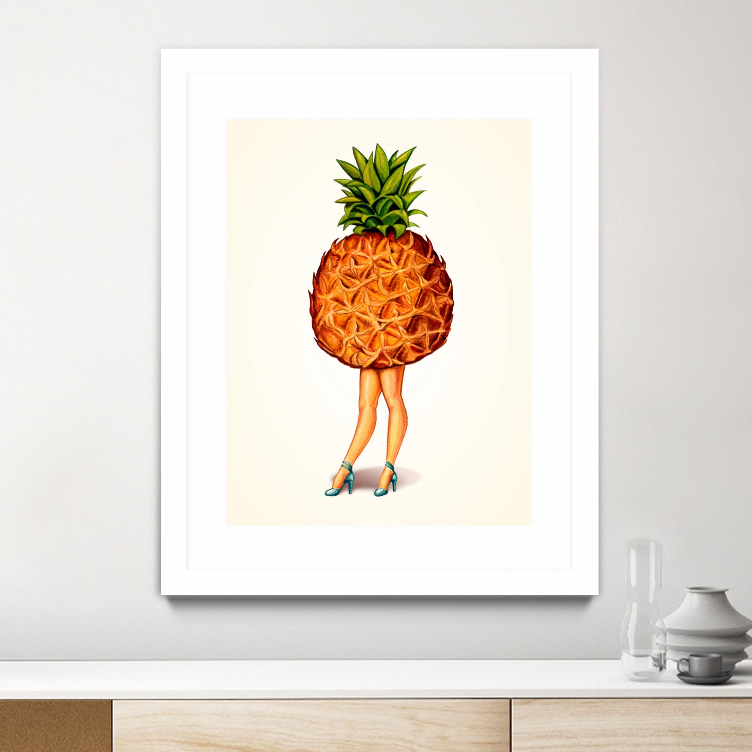 Pineapple Girl by Kelly Gilleran on GIANT ART - yellow mixed media