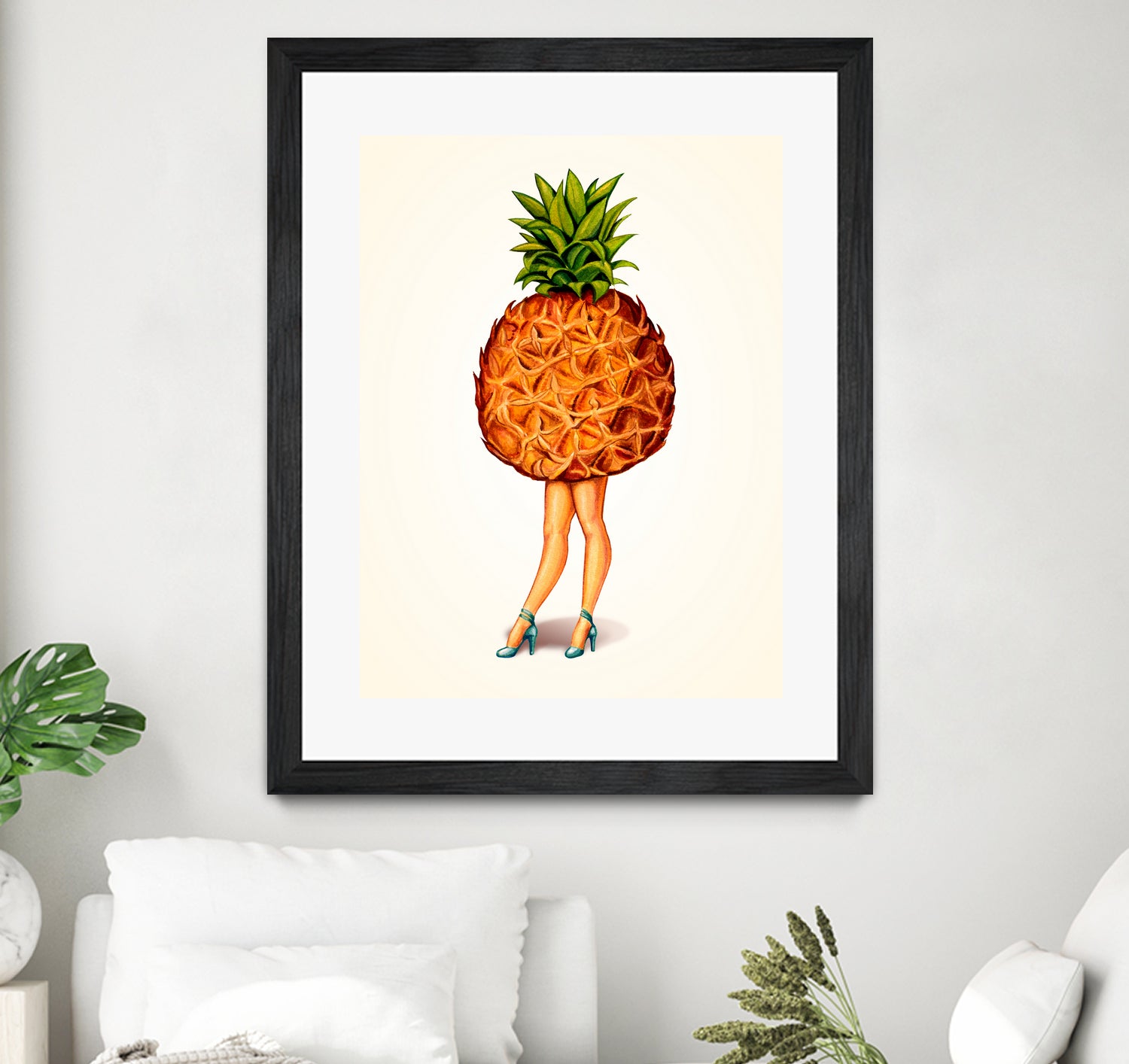 Pineapple Girl by Kelly Gilleran on GIANT ART - yellow mixed media