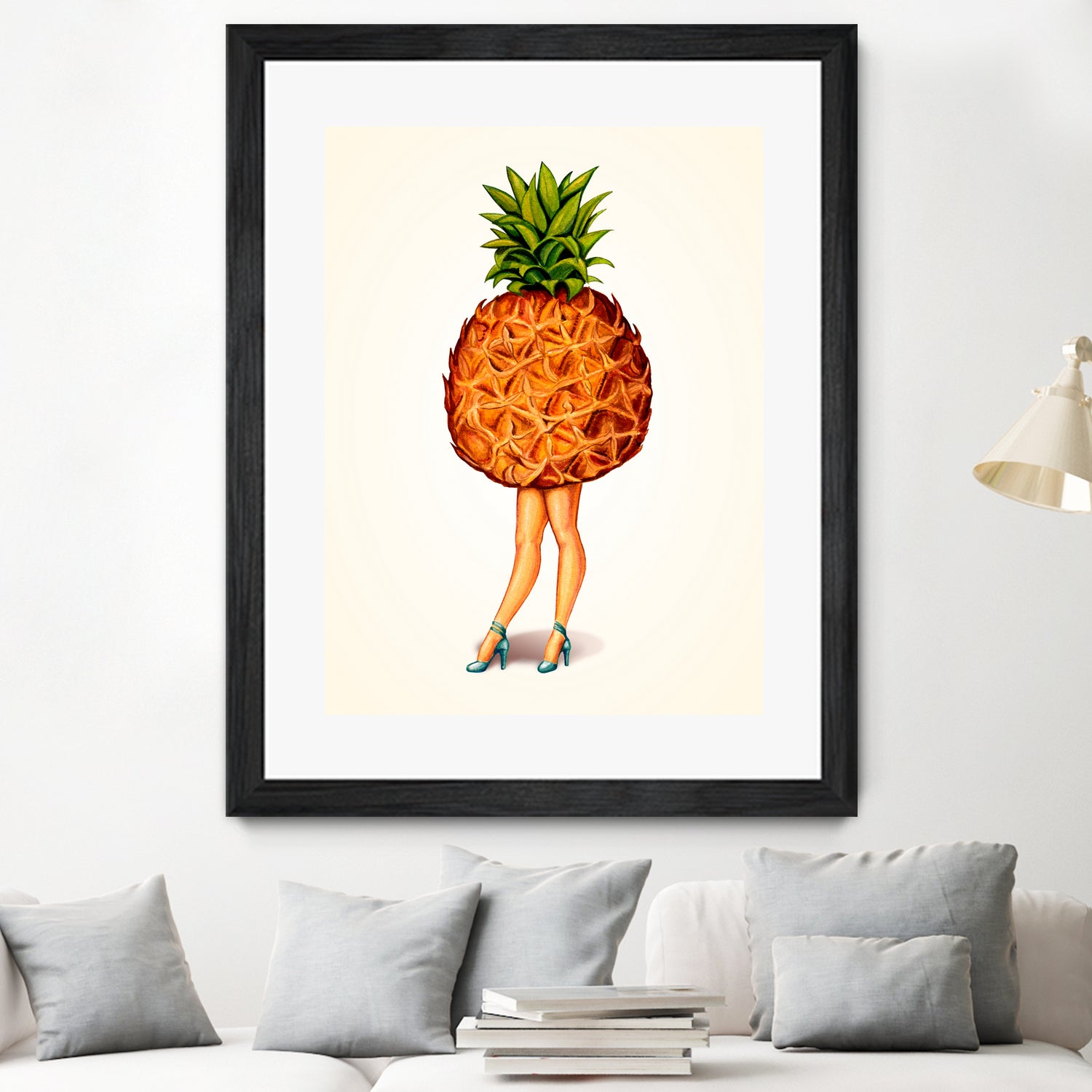 Pineapple Girl by Kelly Gilleran on GIANT ART - yellow mixed media