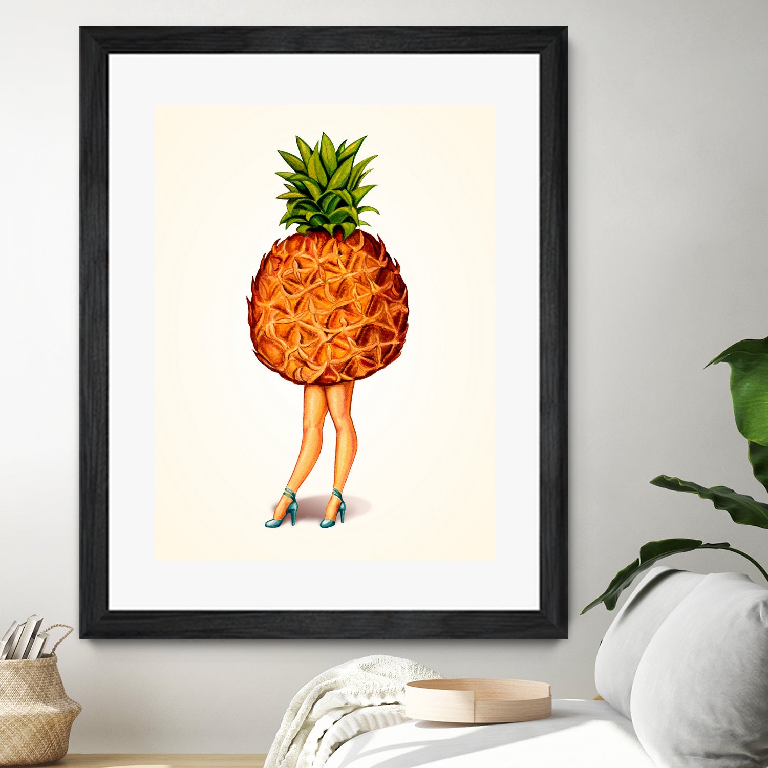 Pineapple Girl by Kelly Gilleran on GIANT ART - yellow mixed media