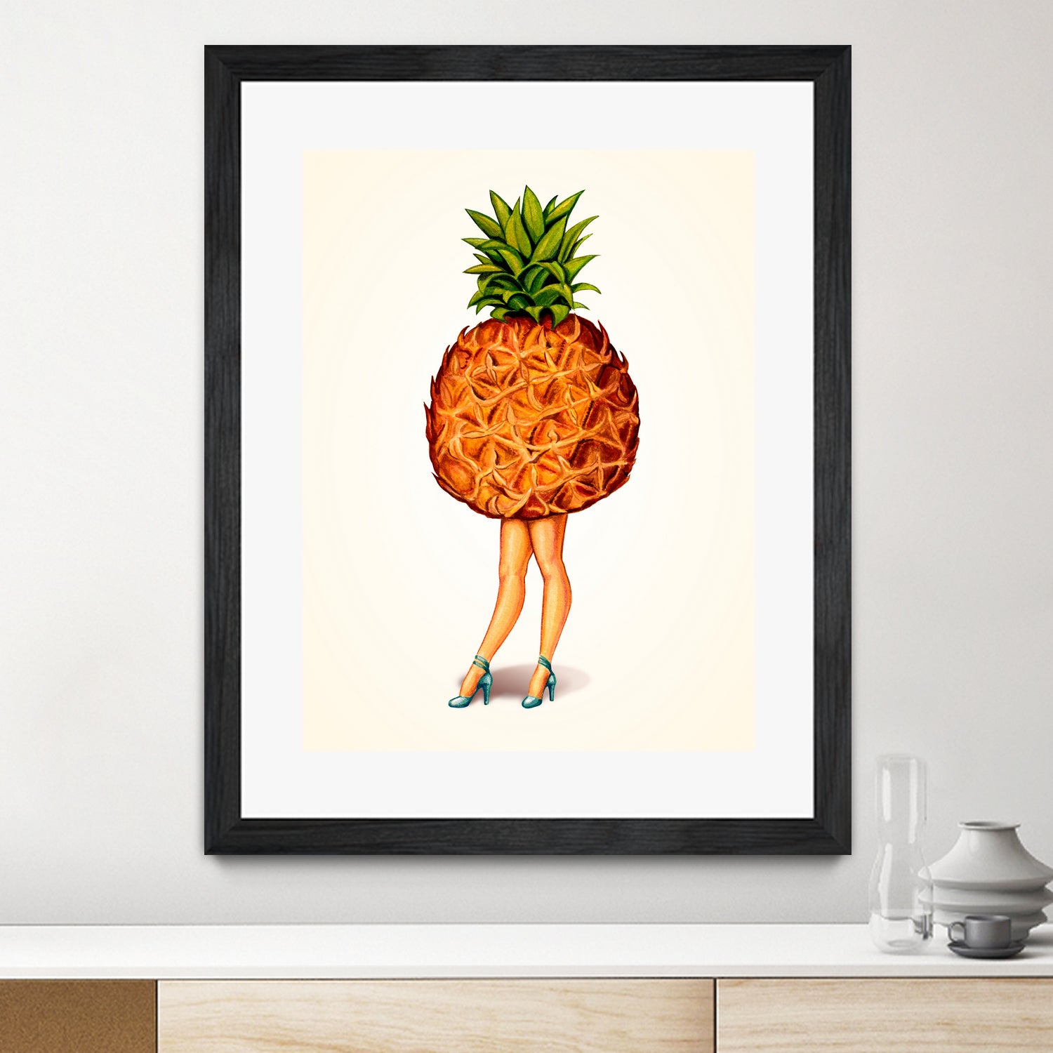 Pineapple Girl by Kelly Gilleran on GIANT ART - yellow mixed media