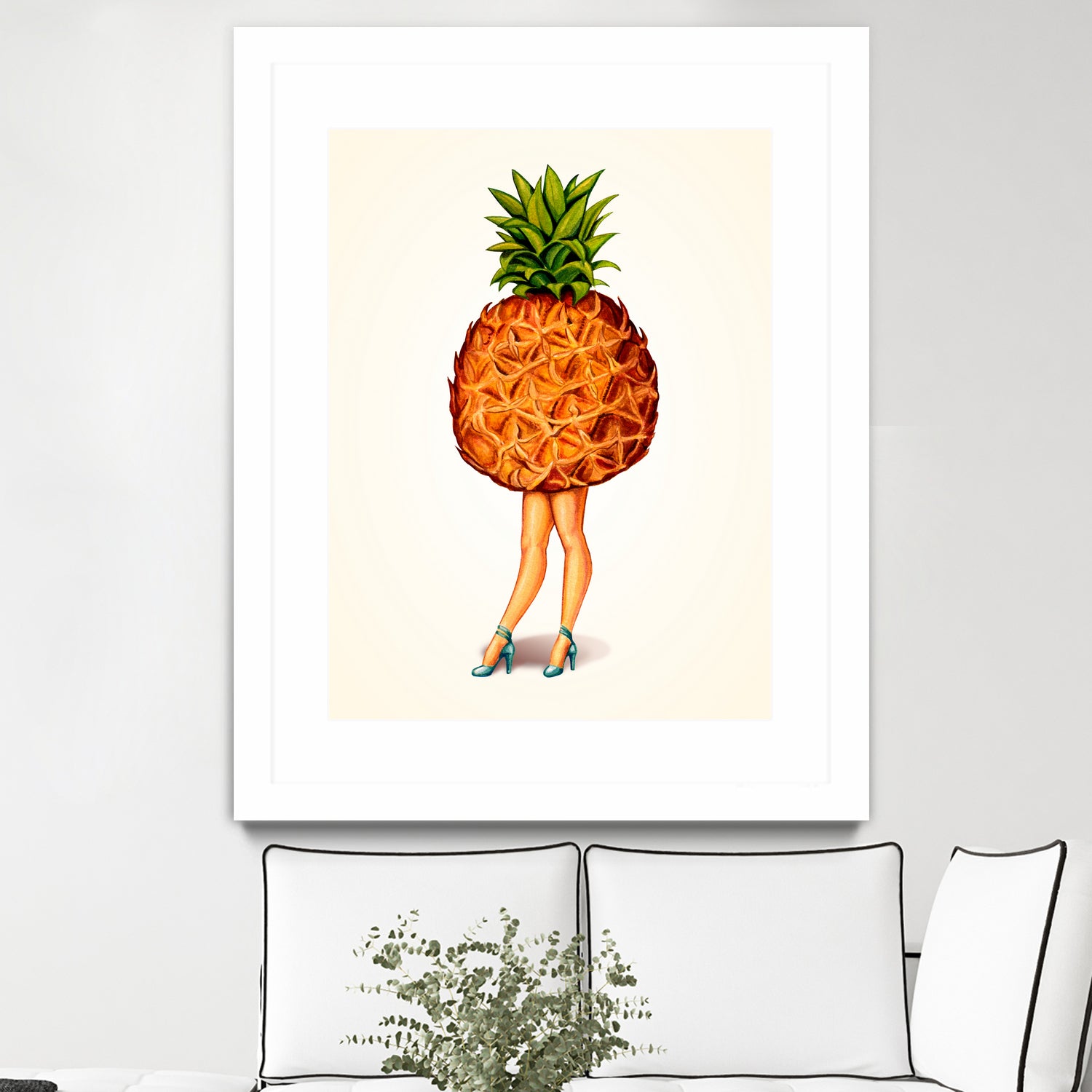 Pineapple Girl by Kelly Gilleran on GIANT ART - yellow mixed media