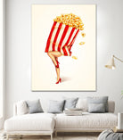 Popcorn Girl by Kelly Gilleran on GIANT ART - white mixed media