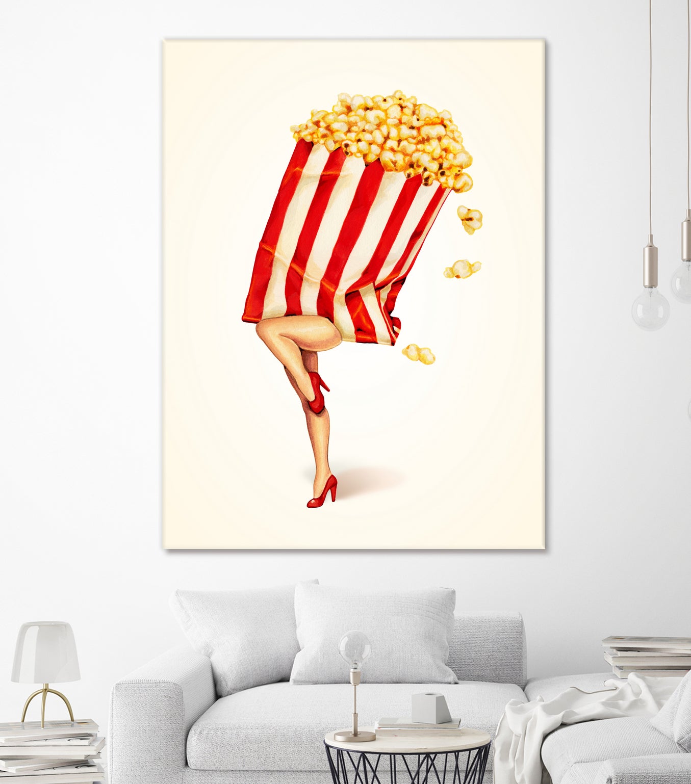 Popcorn Girl by Kelly Gilleran on GIANT ART - white mixed media