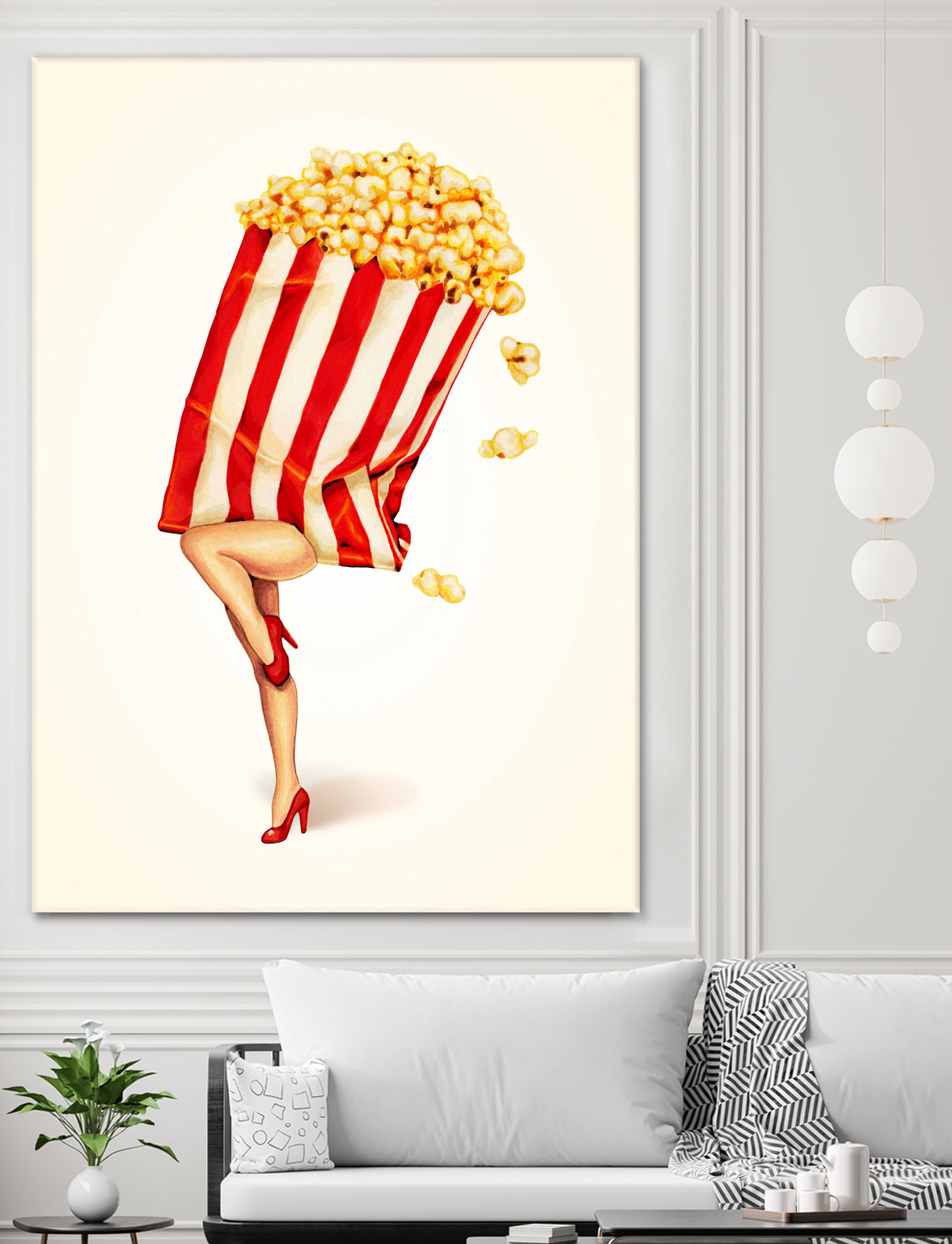 Popcorn Girl by Kelly Gilleran on GIANT ART - white mixed media