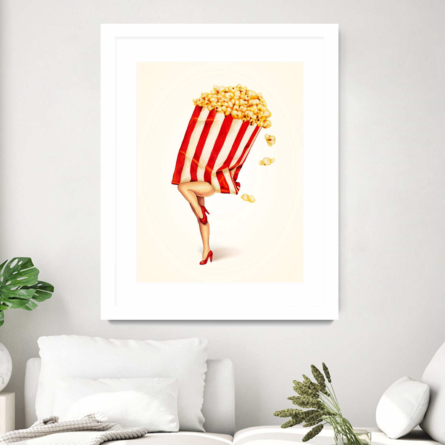 Popcorn Girl by Kelly Gilleran on GIANT ART - white mixed media