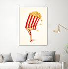 Popcorn Girl by Kelly Gilleran on GIANT ART - white mixed media