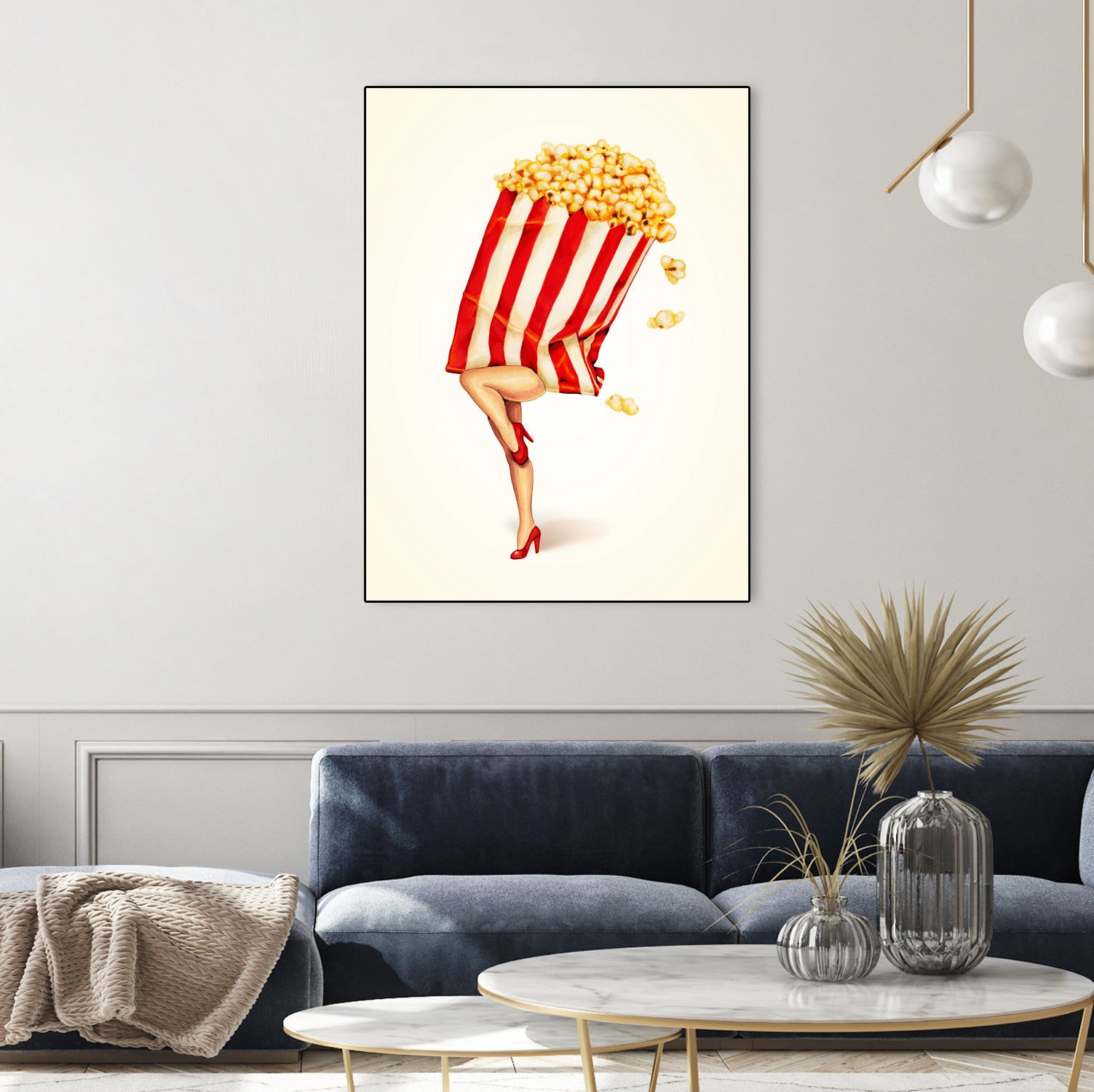 Popcorn Girl by Kelly Gilleran on GIANT ART - white mixed media