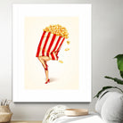 Popcorn Girl by Kelly Gilleran on GIANT ART - white mixed media