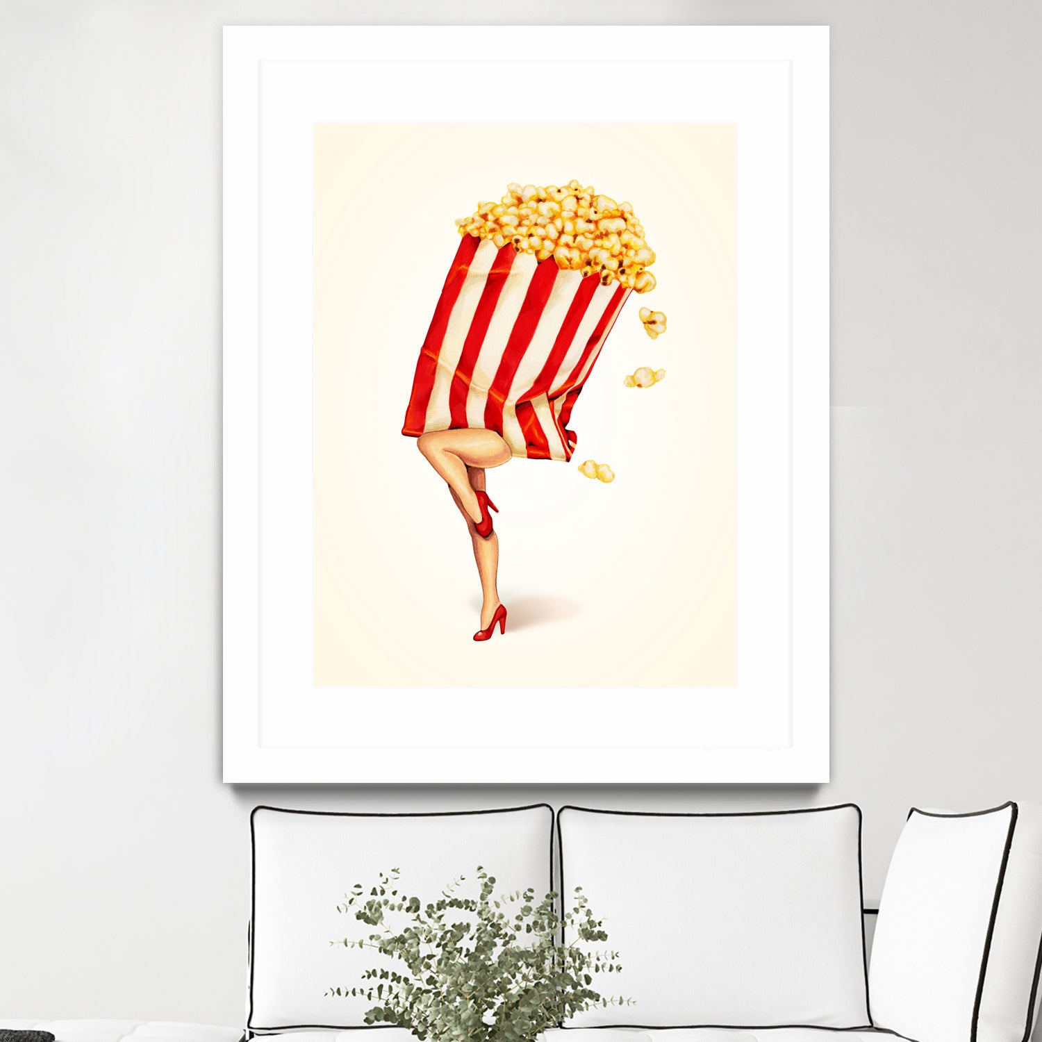 Popcorn Girl by Kelly Gilleran on GIANT ART - white mixed media