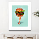 Cheeseburger Girl by Kelly Gilleran on GIANT ART - blue mixed media