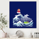 Ponyo and the Great Kanagawa wave by Stefano Piga on GIANT ART - blue digital drawing