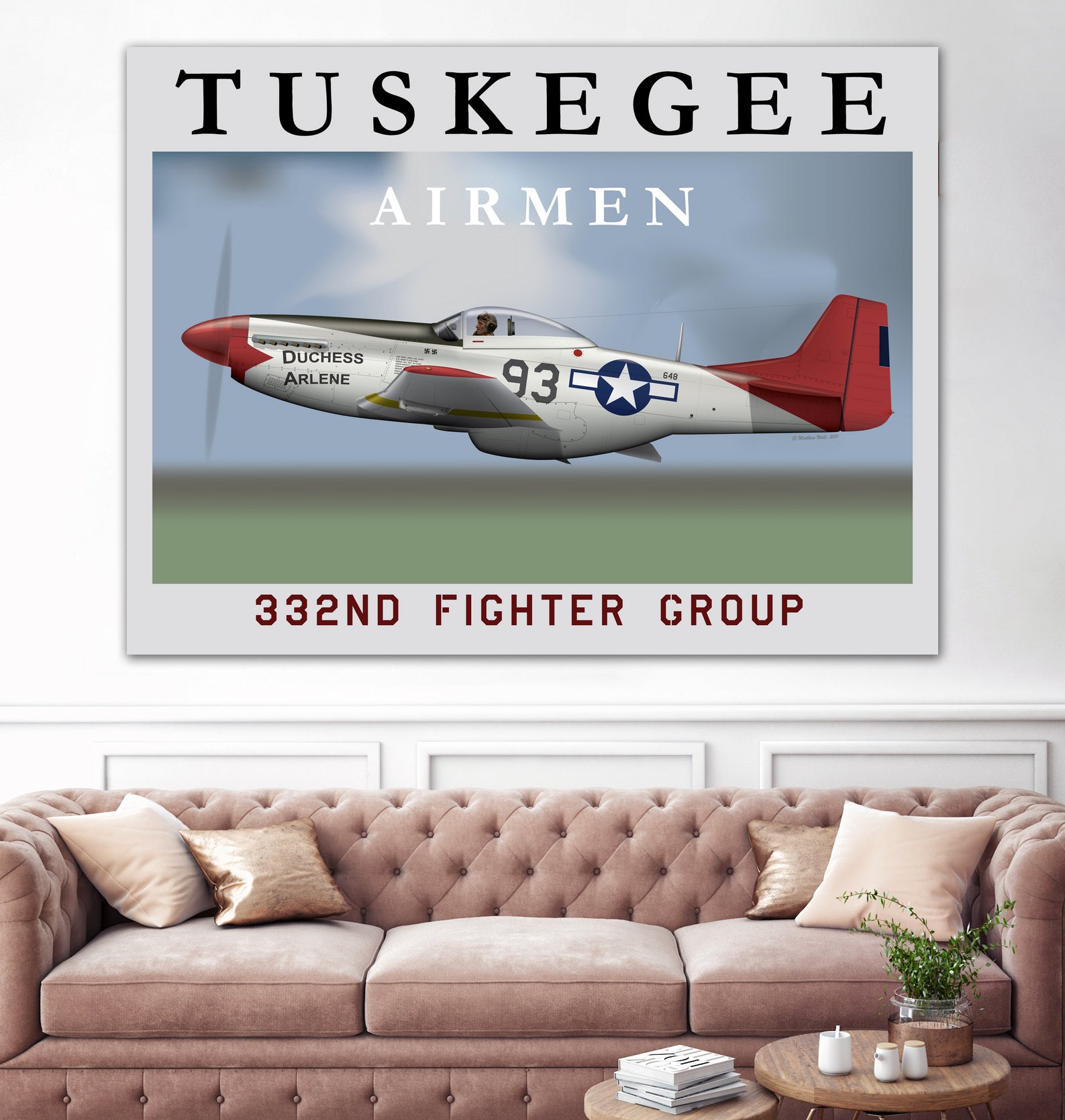 Duchess Arlene Of The Tuskegee Airmen by Matthew Webb on GIANT ART - gray digital drawing