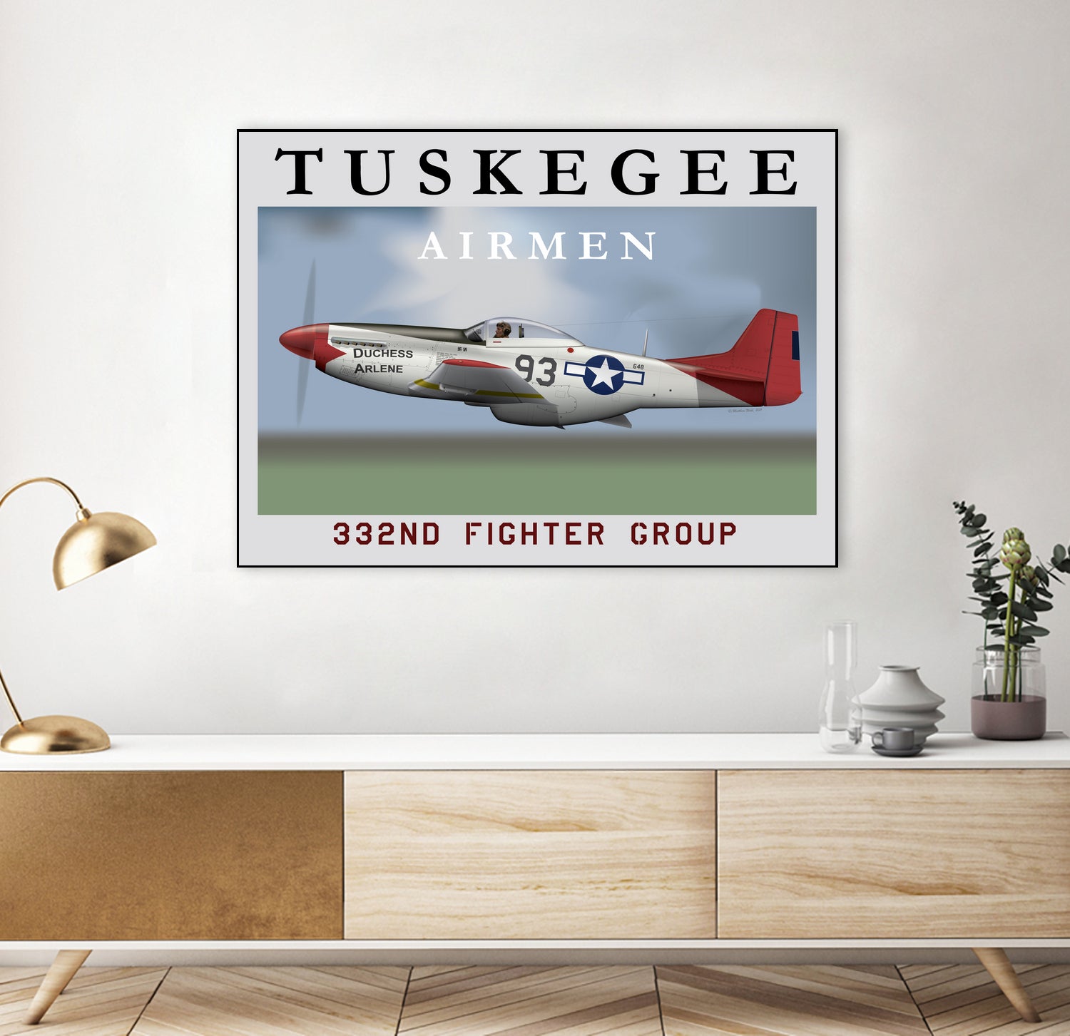 Duchess Arlene Of The Tuskegee Airmen by Matthew Webb on GIANT ART - gray digital drawing