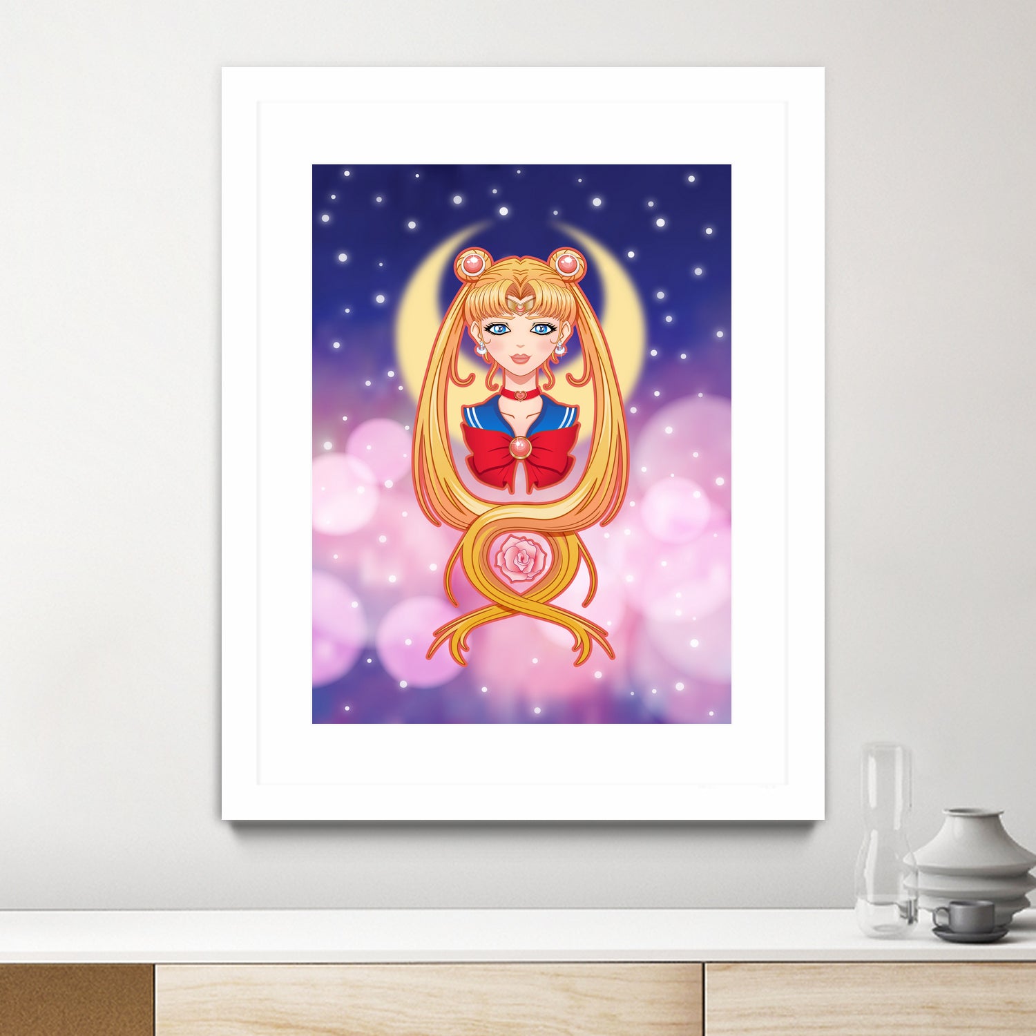 Sailor Moon by Enrique Valles on GIANT ART - orange vector illustration