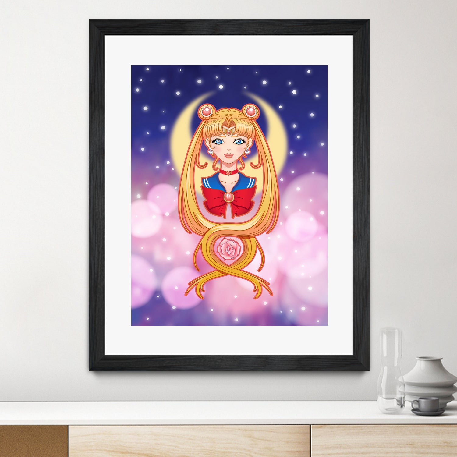 Sailor Moon by Enrique Valles on GIANT ART - orange vector illustration