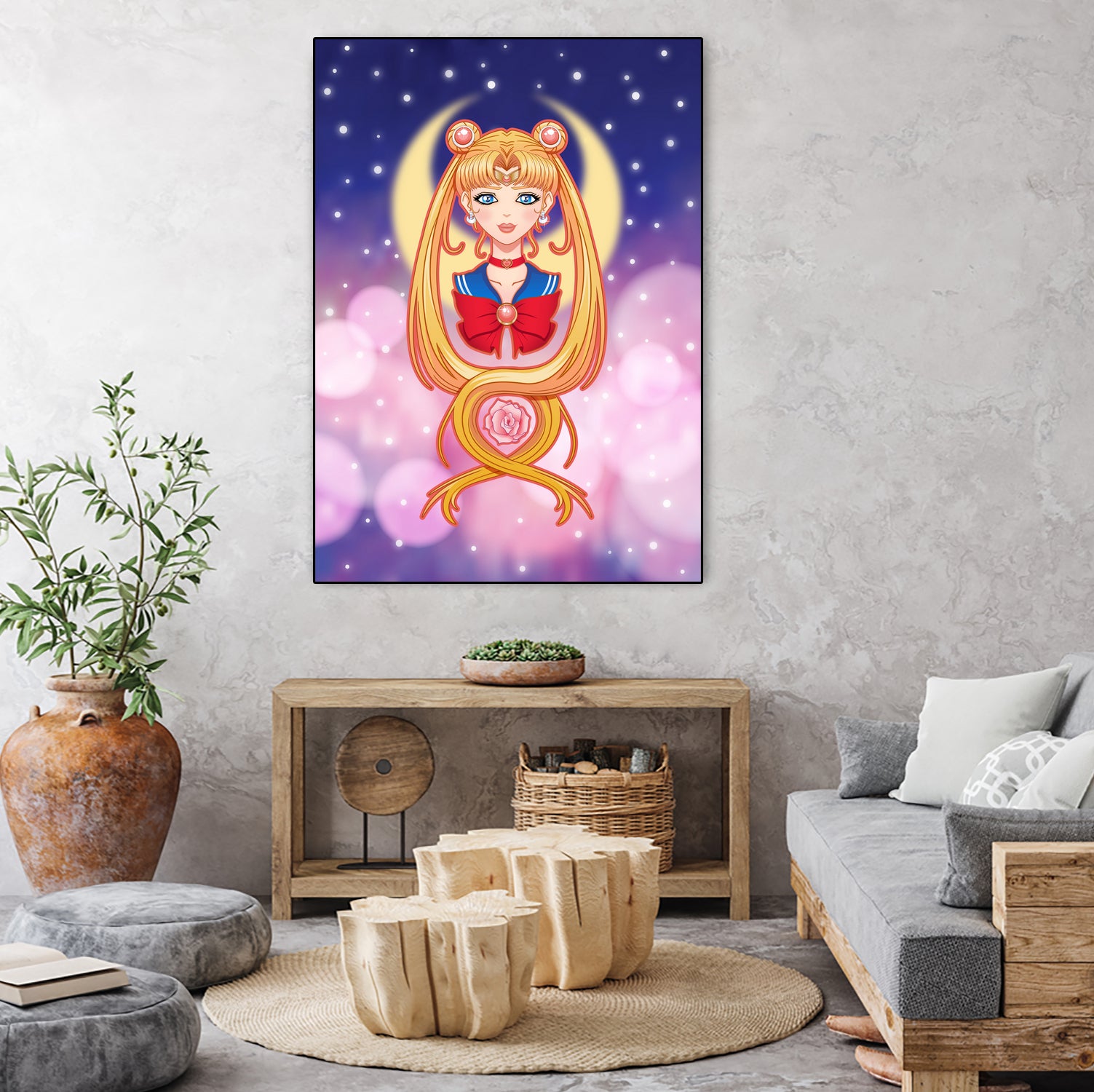 Sailor Moon by Enrique Valles on GIANT ART - orange vector illustration