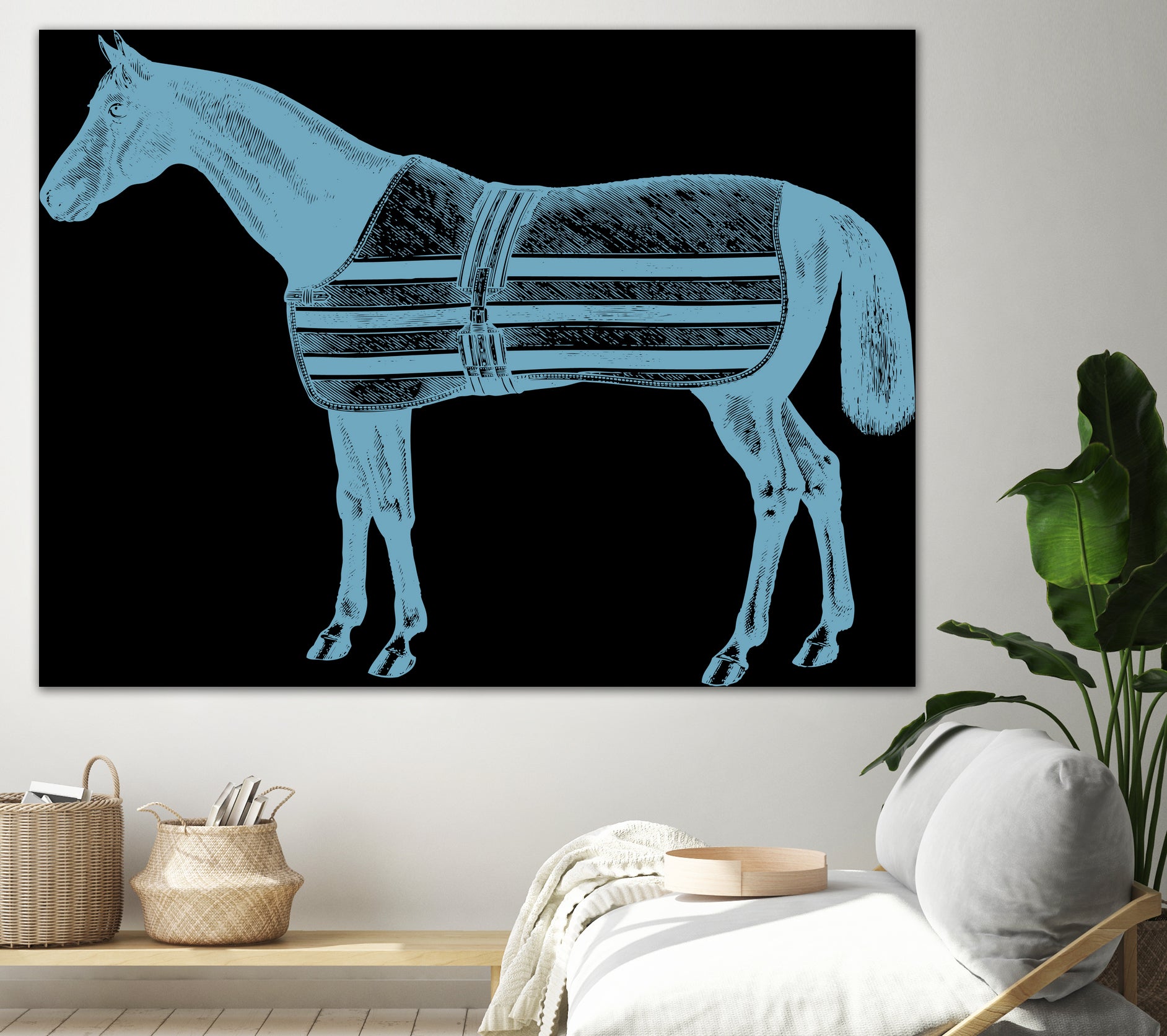 HORSE  LT BLUE by Thomas Fernez on GIANT ART - blue digital drawing