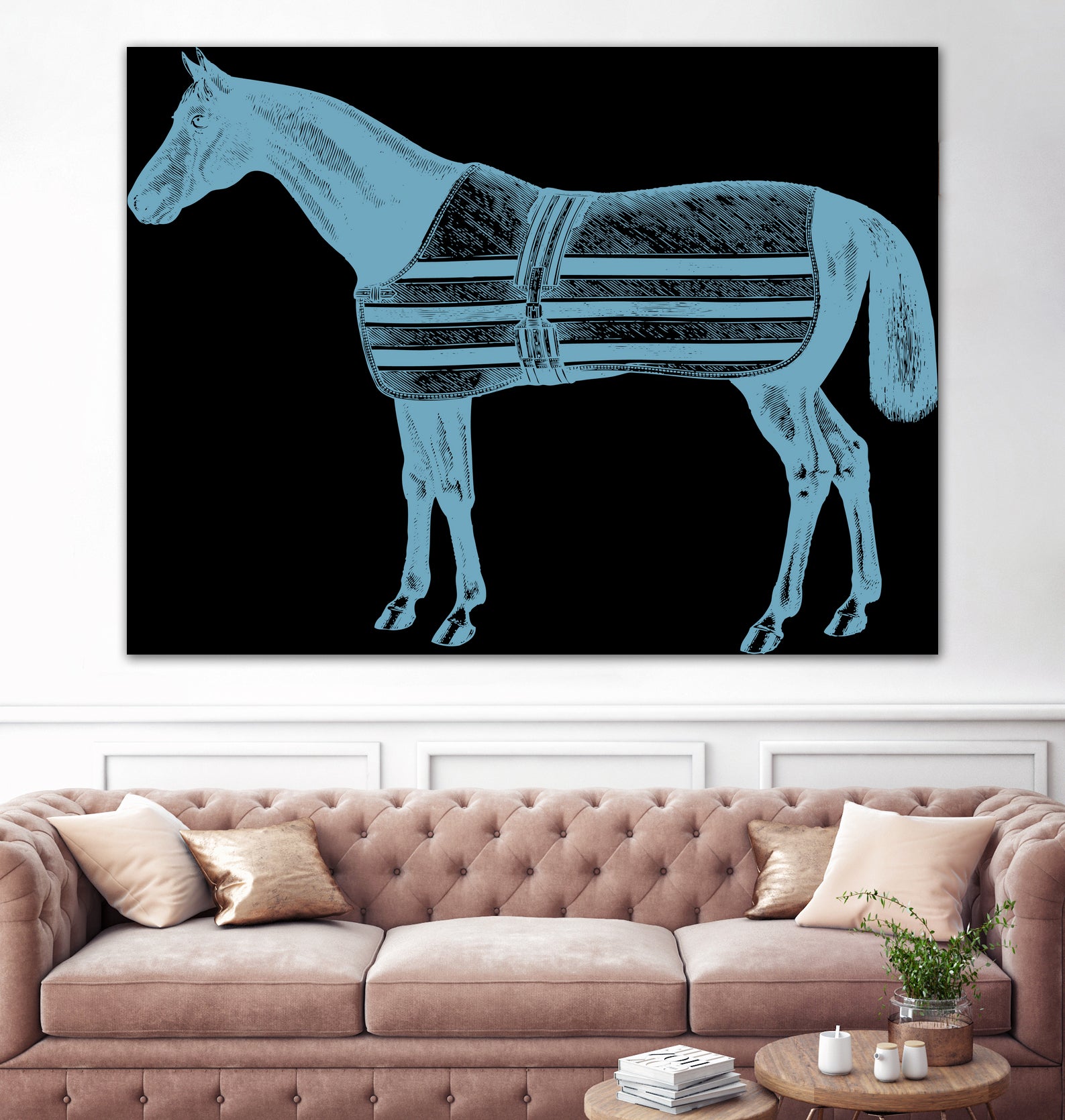 HORSE  LT BLUE by Thomas Fernez on GIANT ART - blue digital drawing