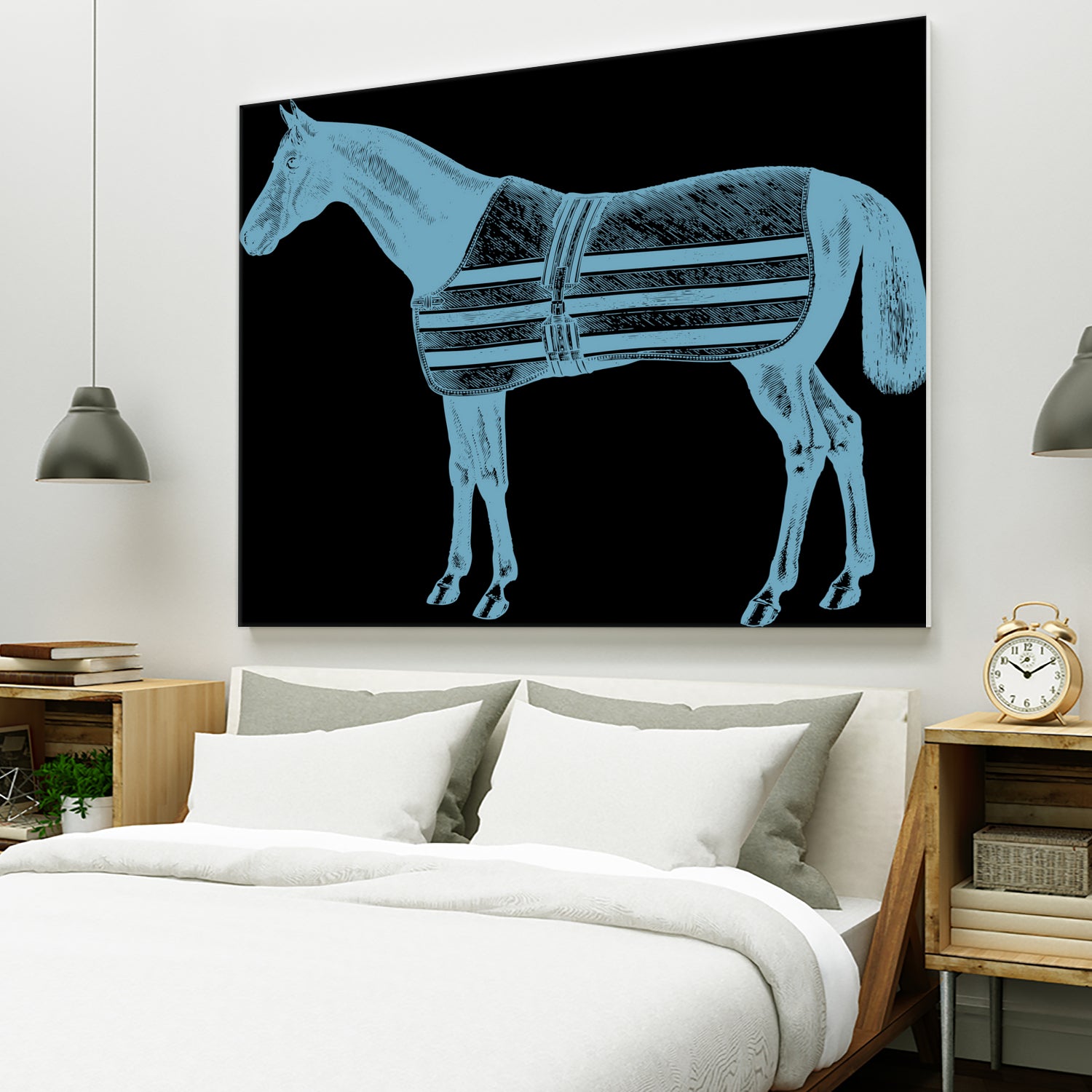 HORSE  LT BLUE by Thomas Fernez on GIANT ART - blue digital drawing