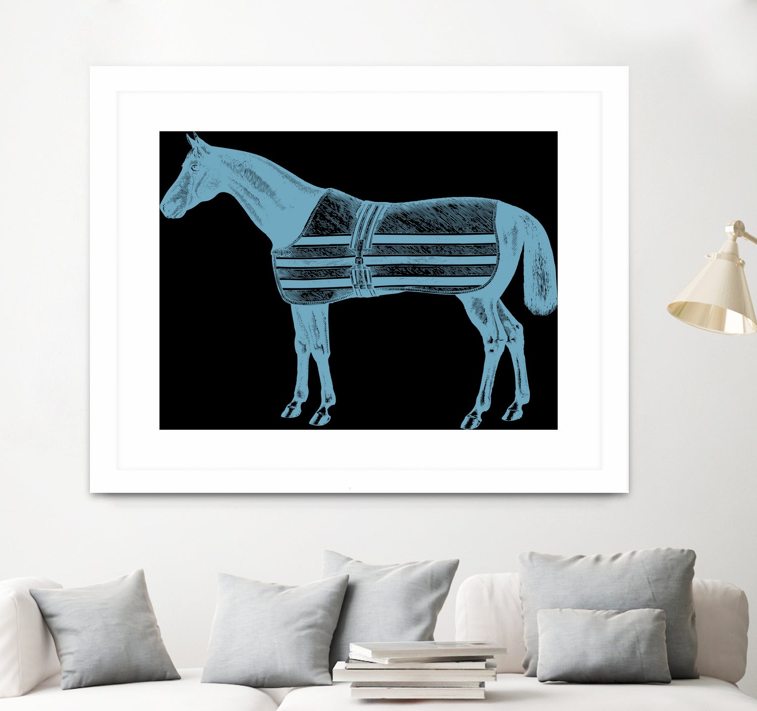 HORSE  LT BLUE by Thomas Fernez on GIANT ART - blue digital drawing