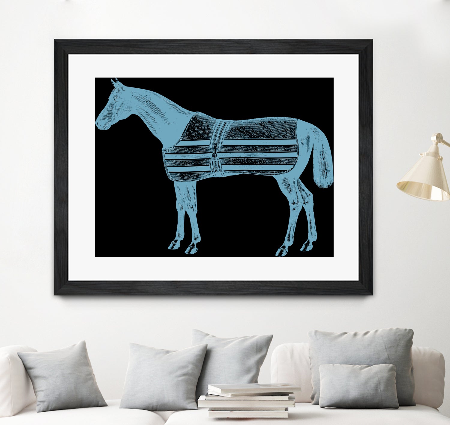 HORSE  LT BLUE by Thomas Fernez on GIANT ART - blue digital drawing