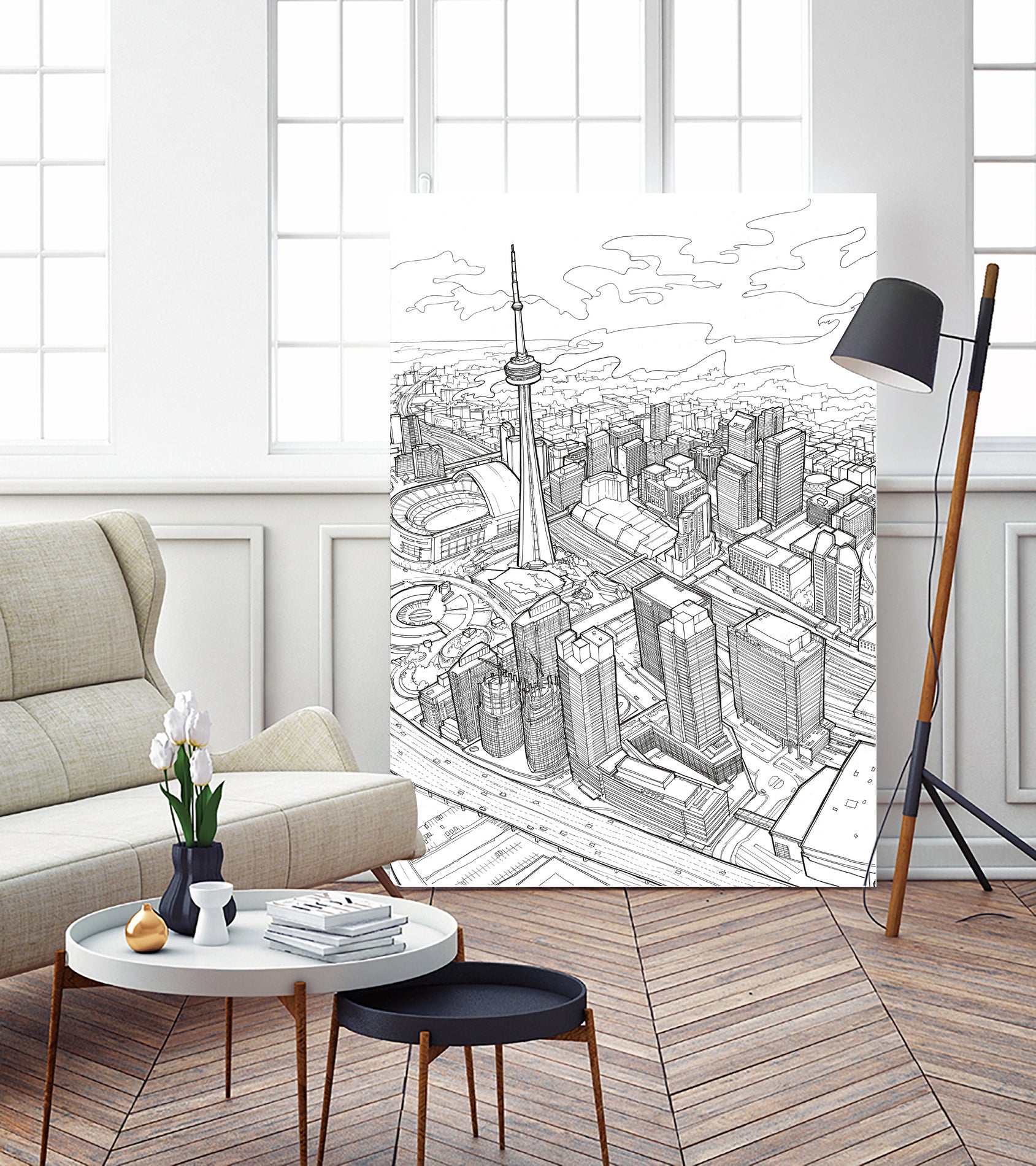 Toronto 2/3 by Anne Ma on GIANT ART - black mixed media