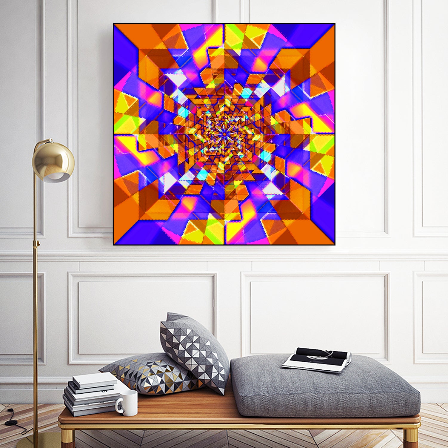 Spiral Squares by Pete Smith on GIANT ART - fuchsia digital painting