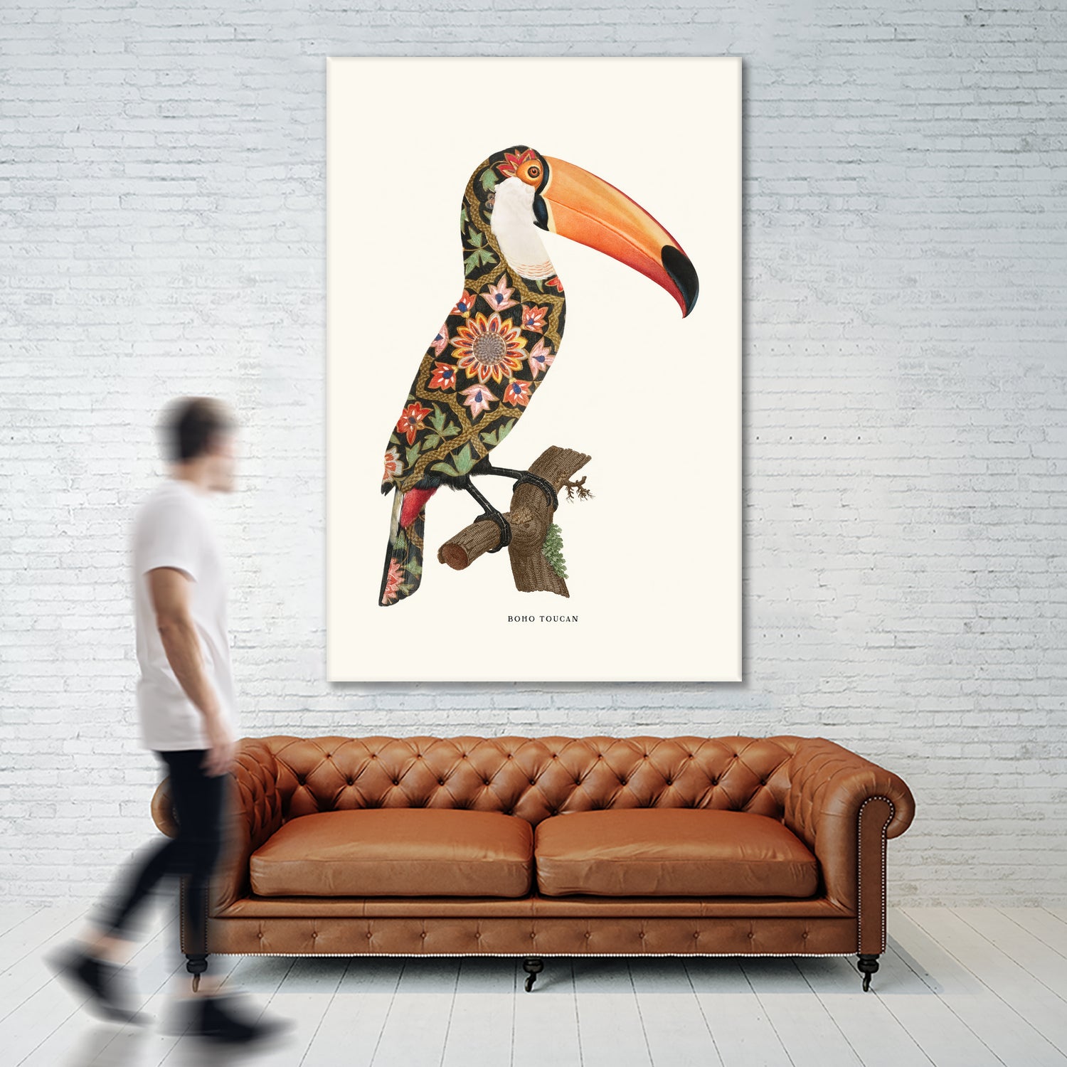 Boho Toucan by Jonas Loose on GIANT ART - orange digital drawing