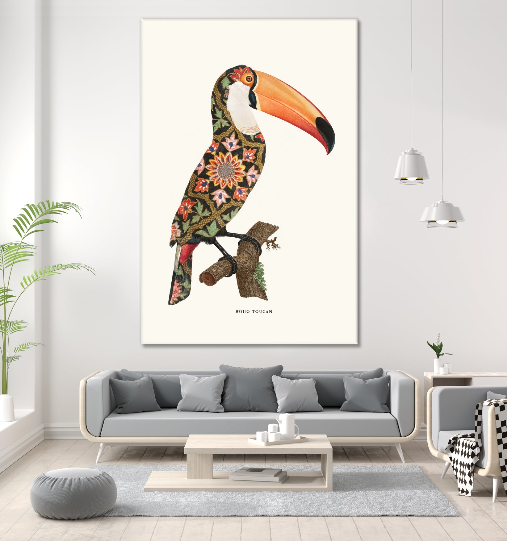 Boho Toucan by Jonas Loose on GIANT ART - orange digital drawing