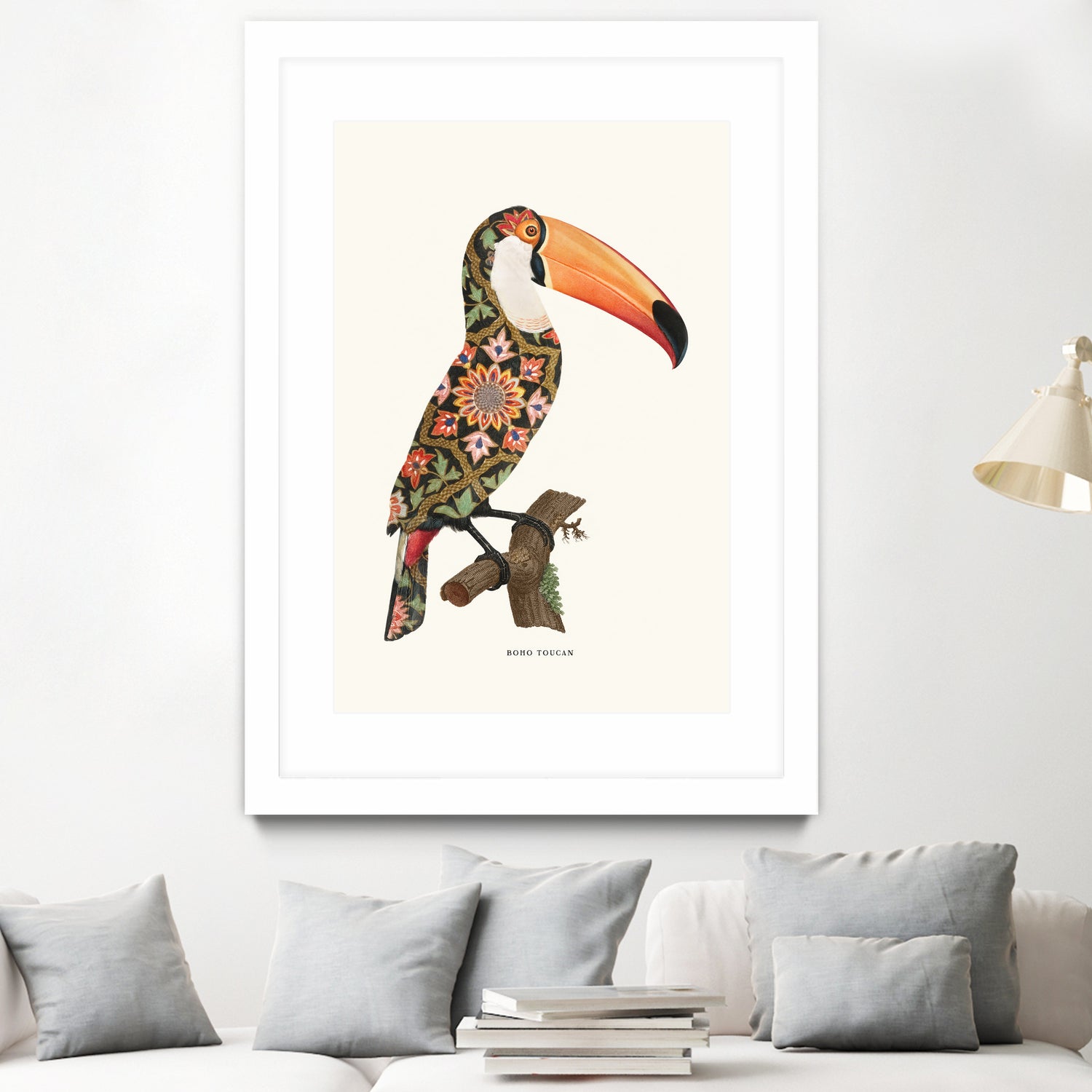 Boho Toucan by Jonas Loose on GIANT ART - orange digital drawing