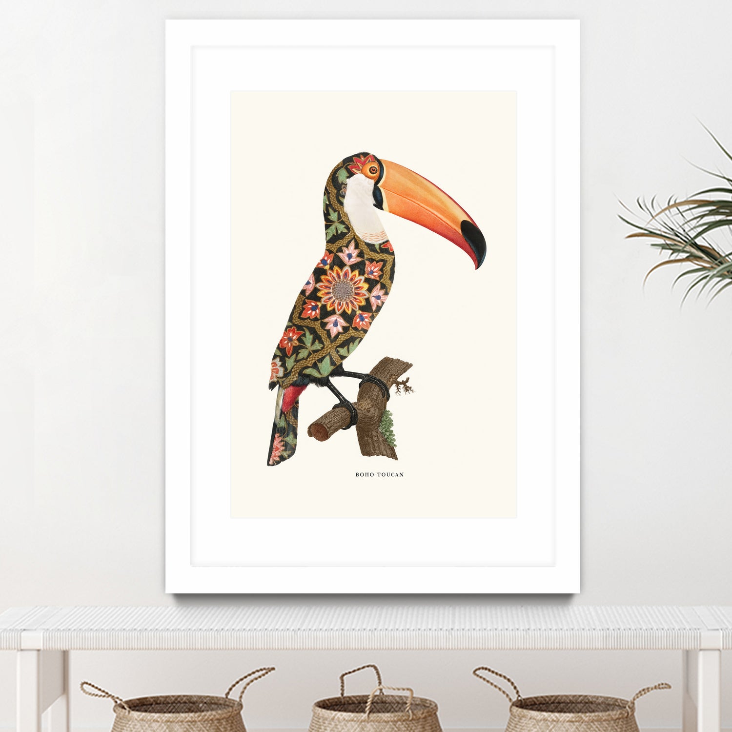 Boho Toucan by Jonas Loose on GIANT ART - orange digital drawing