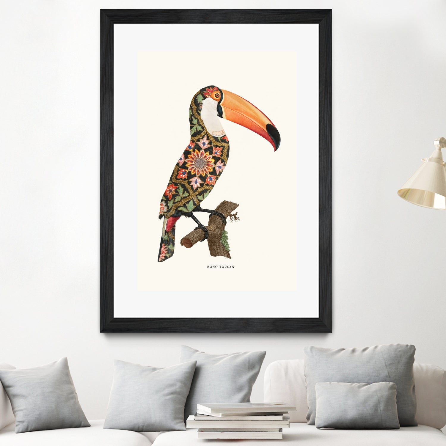 Boho Toucan by Jonas Loose on GIANT ART - orange digital drawing