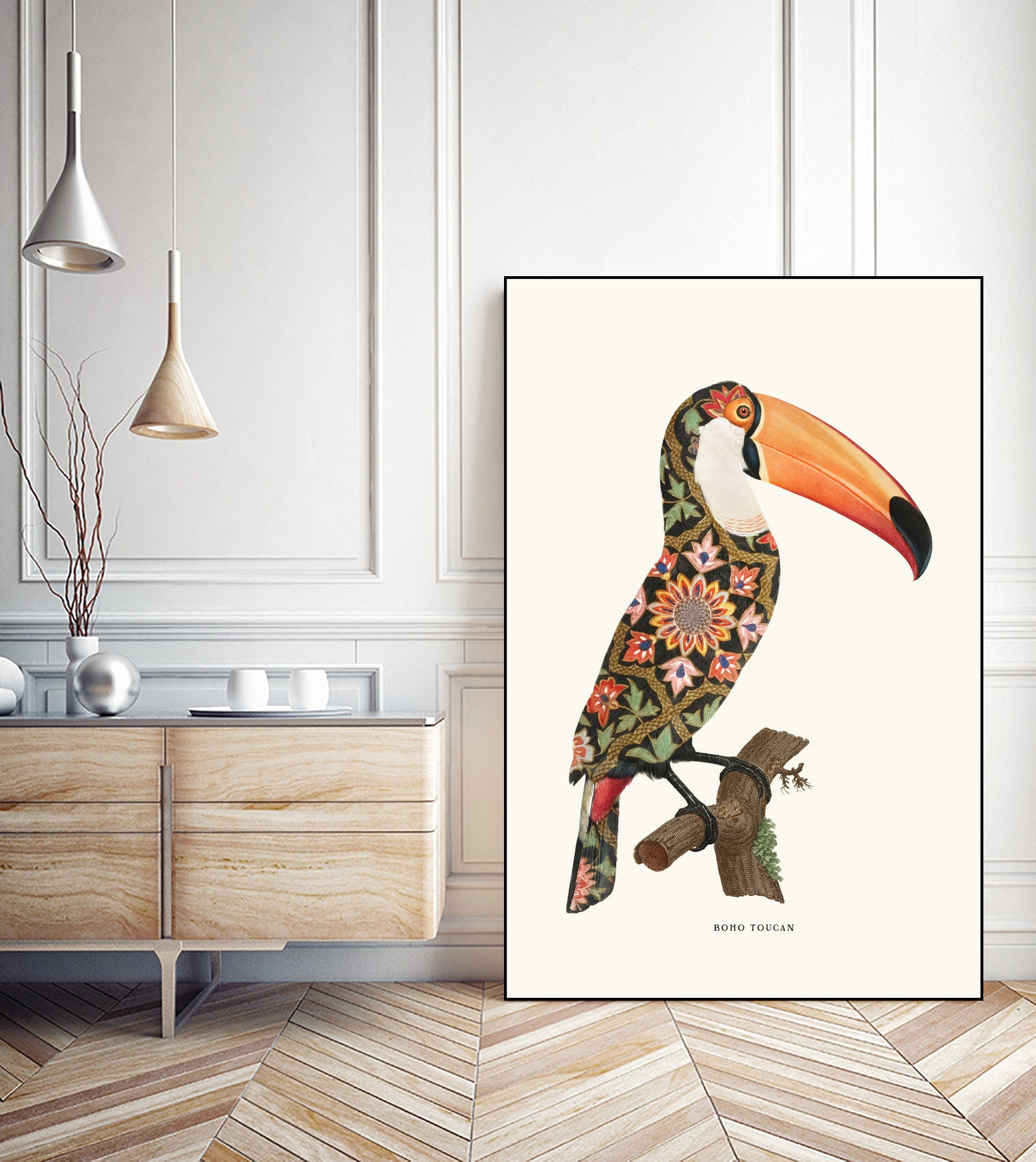 Boho Toucan by Jonas Loose on GIANT ART - orange digital drawing