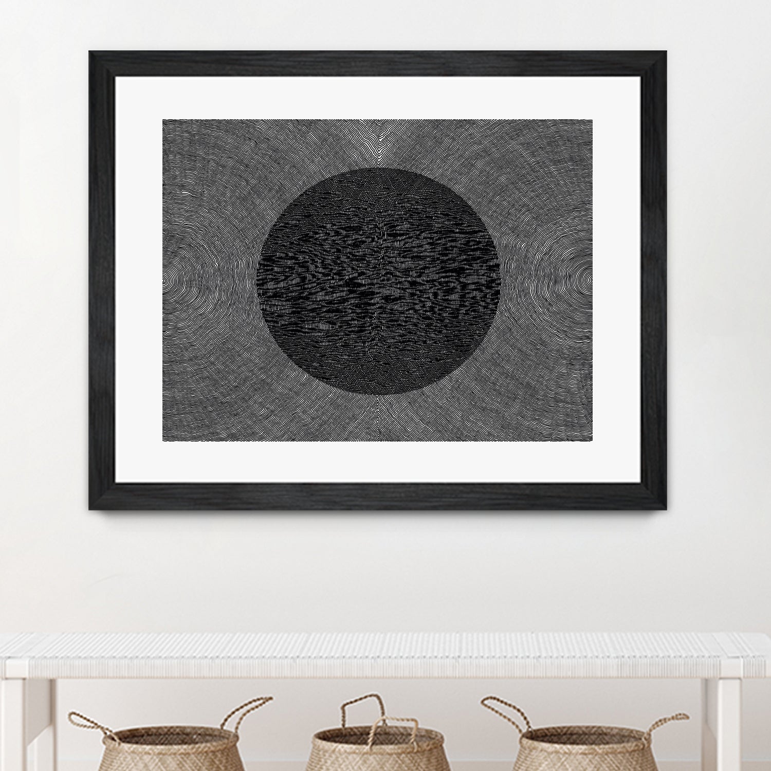 Constructive Interference Pattern by Victor Fitzsimons on GIANT ART - black digital drawing