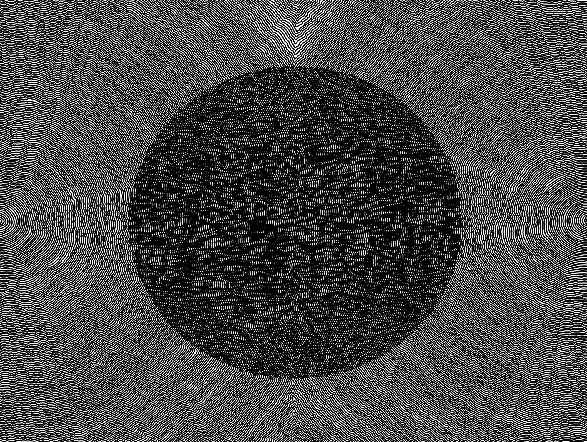 Constructive Interference Pattern by Victor Fitzsimons on GIANT ART - black digital drawing