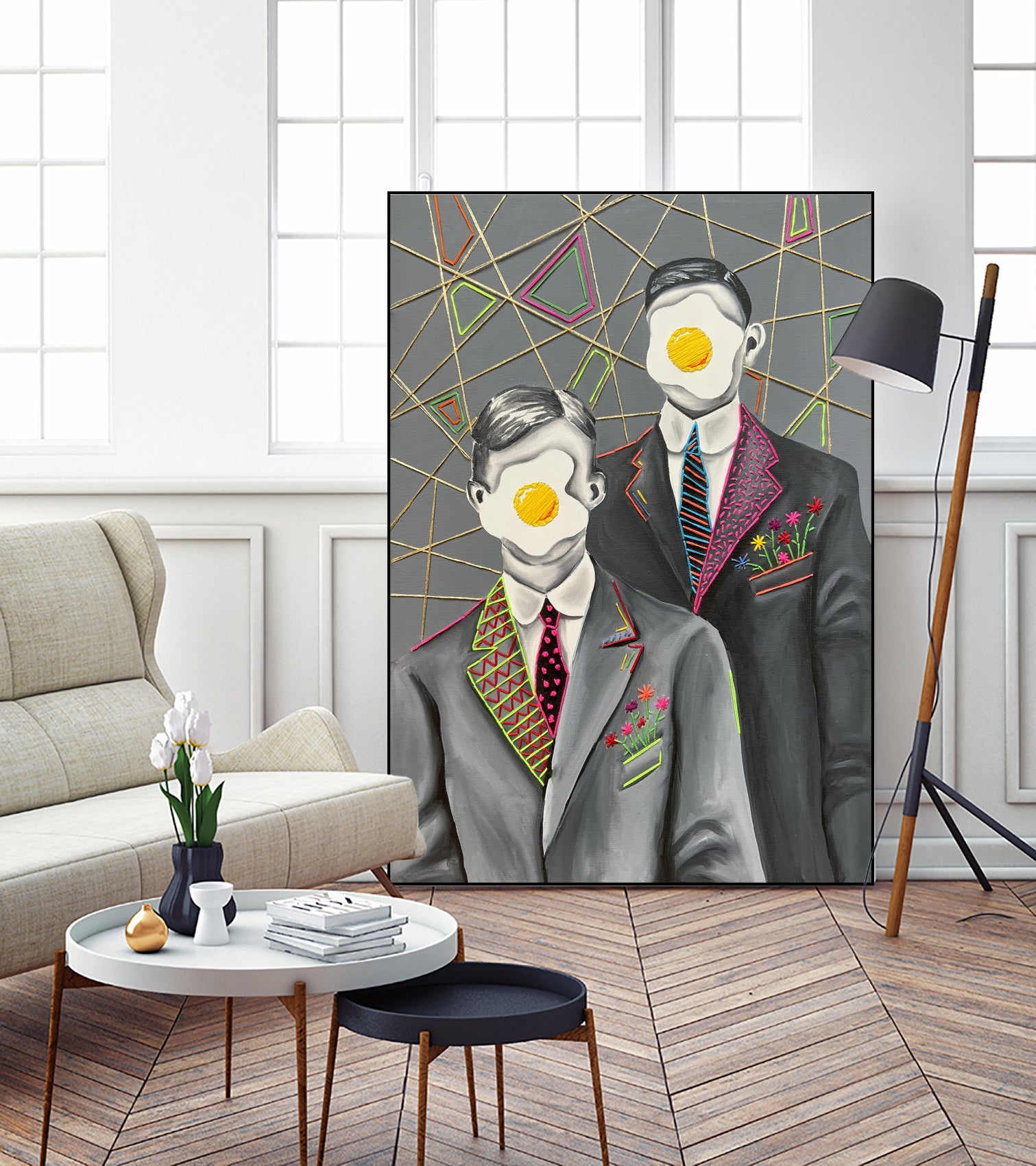 Sunny side up by eugenia retana on GIANT ART - gray mixed media