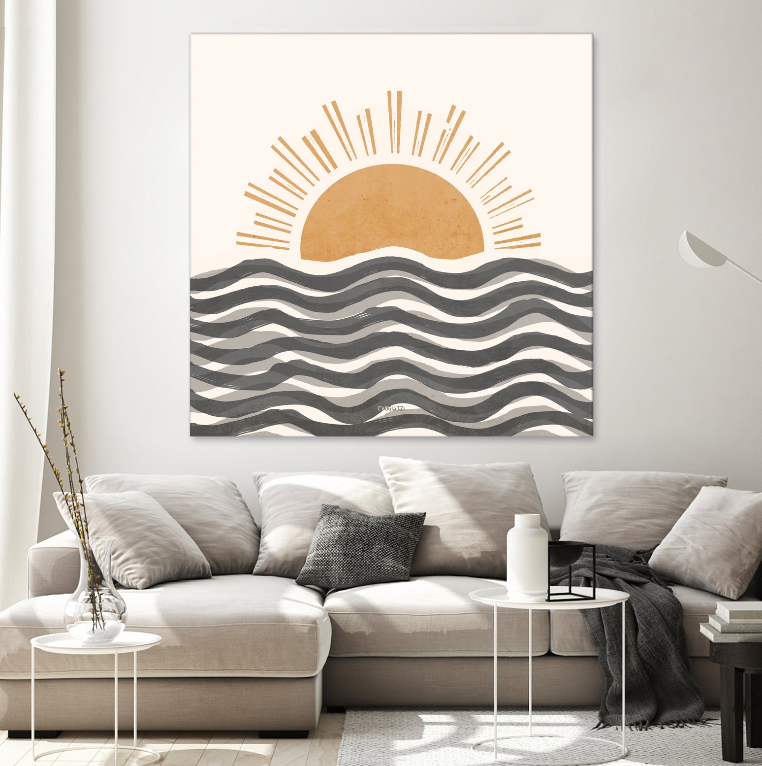 Waft Sun-Grey by Chrysafia Vogiatzi on GIANT ART - gray digital painting