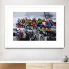 Marvel DC Superheroes Lunch Rendezvous by Dan Avenell on GIANT ART - blue digital painting