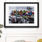 Marvel DC Superheroes Lunch Rendezvous by Dan Avenell on GIANT ART - blue digital painting